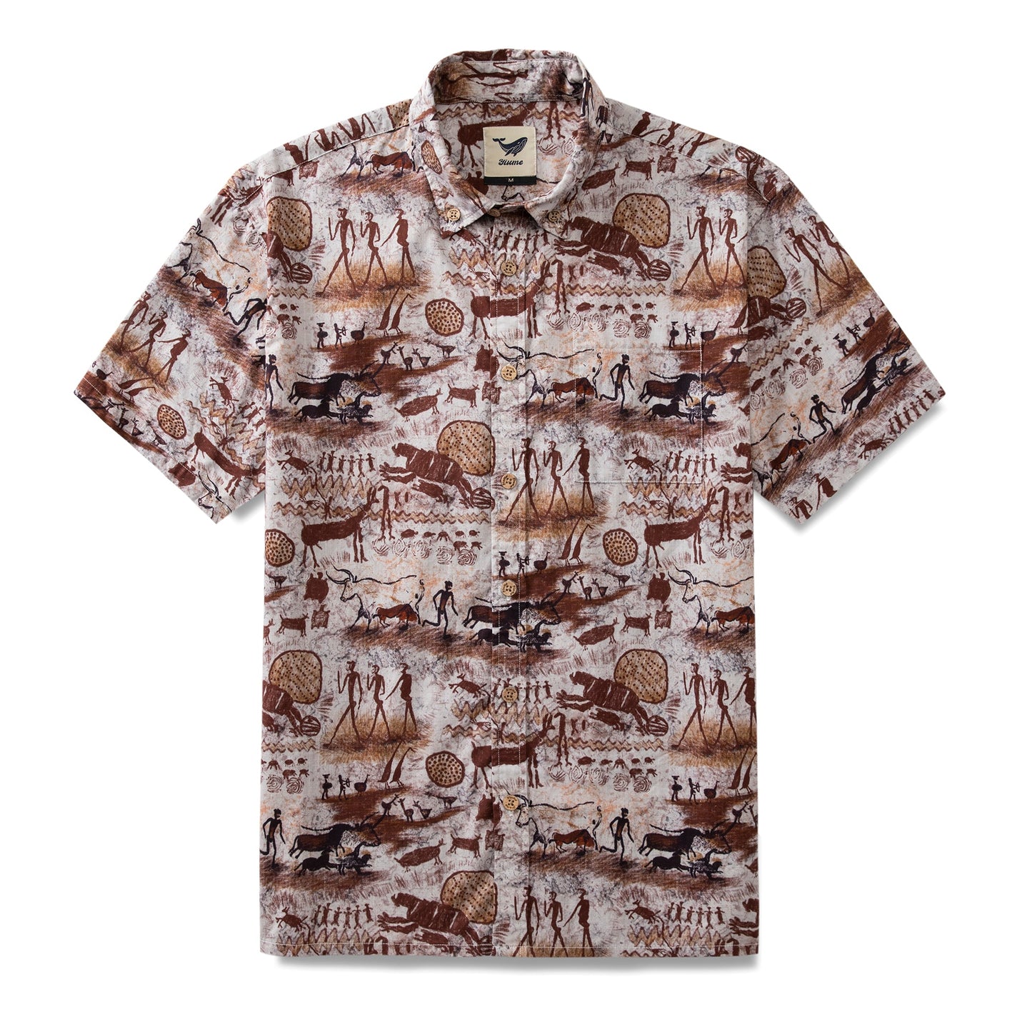 Men's Hawaiian Shirt Dawn of Artistry Print Cotton Button-down Vintage Aloha Shirt
