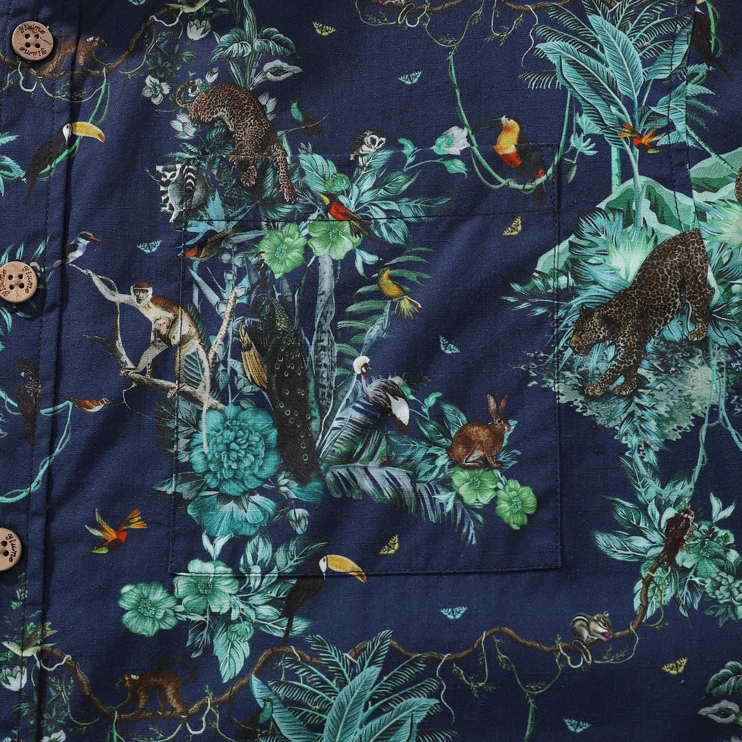 Men's Hawaiian Shirt Symphony of the Amazon Print Cotton Button-down Short Sleeve Aloha Shirt