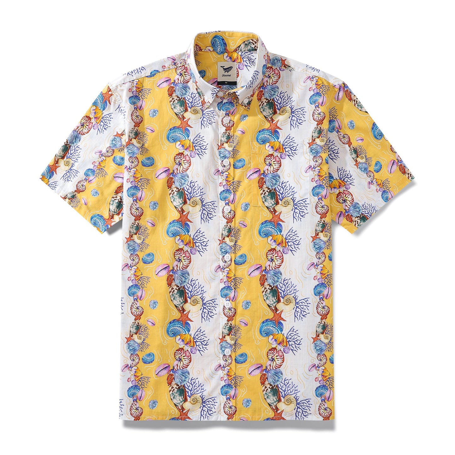 Men's Hawaiian Shirt Shell-Stripes Short Sleeve Aloha