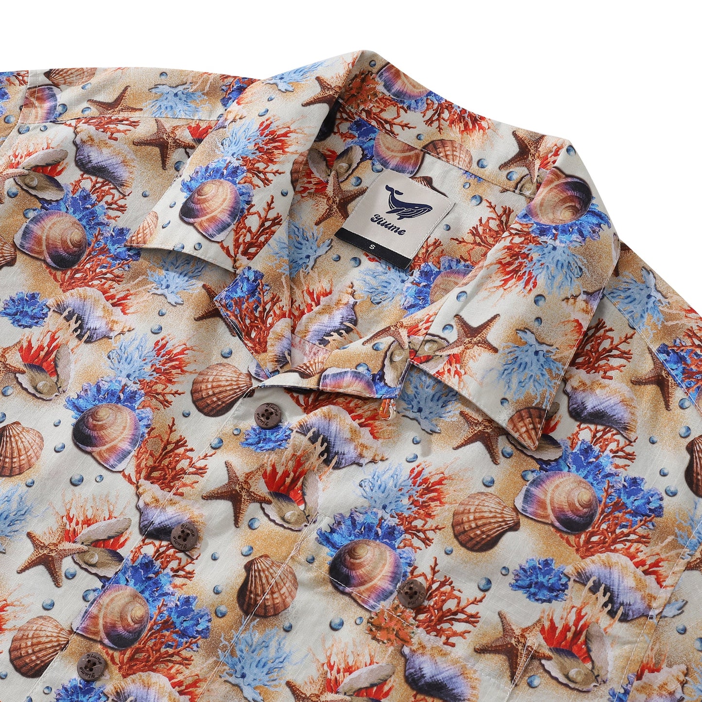 Hawaiian Shirt For Men Secrets of the Sea Shirt Camp Collar 100% Cotton