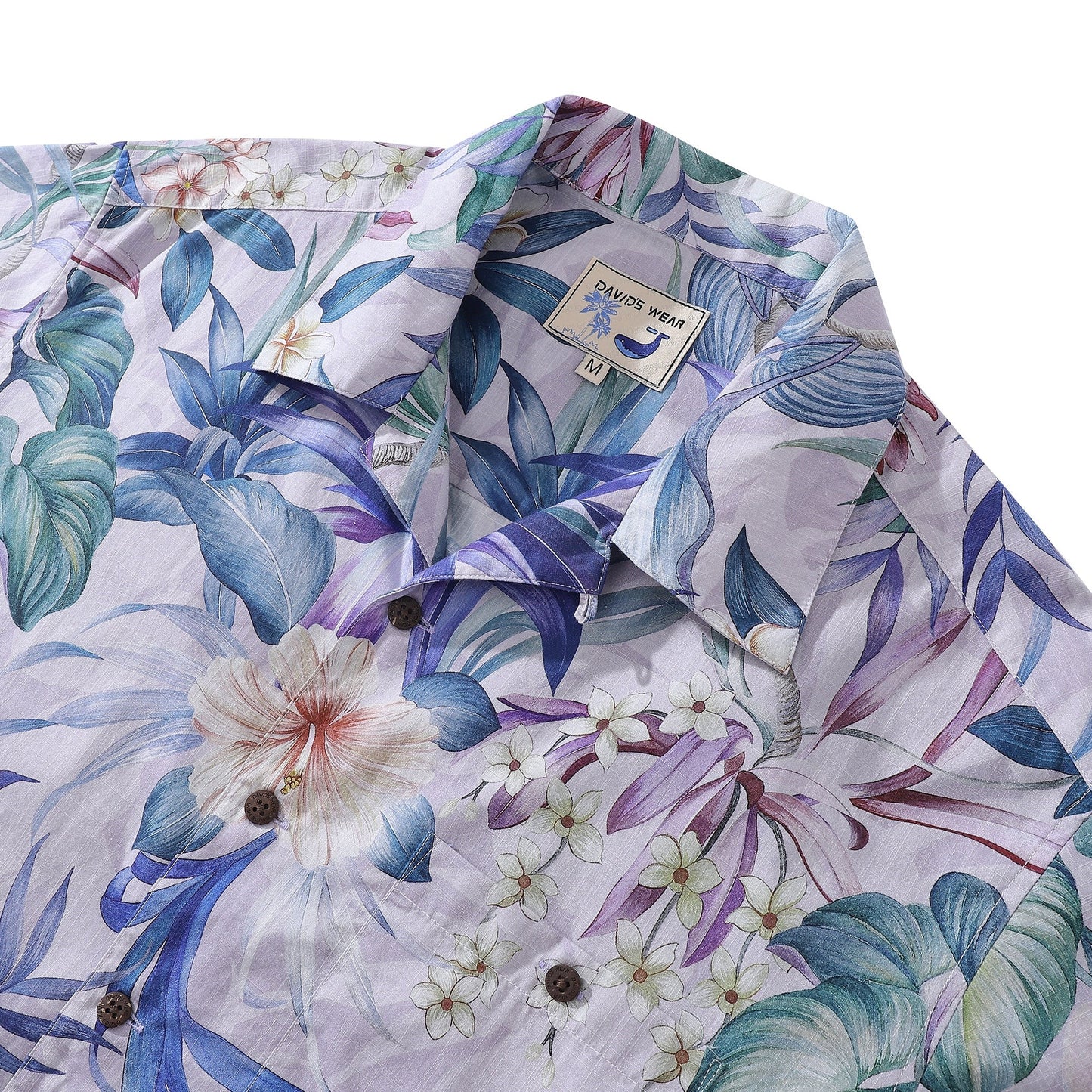 Hawaiian Shirt For Men Dreamy Flower Painting Shirt Camp Collar 100% Cotton