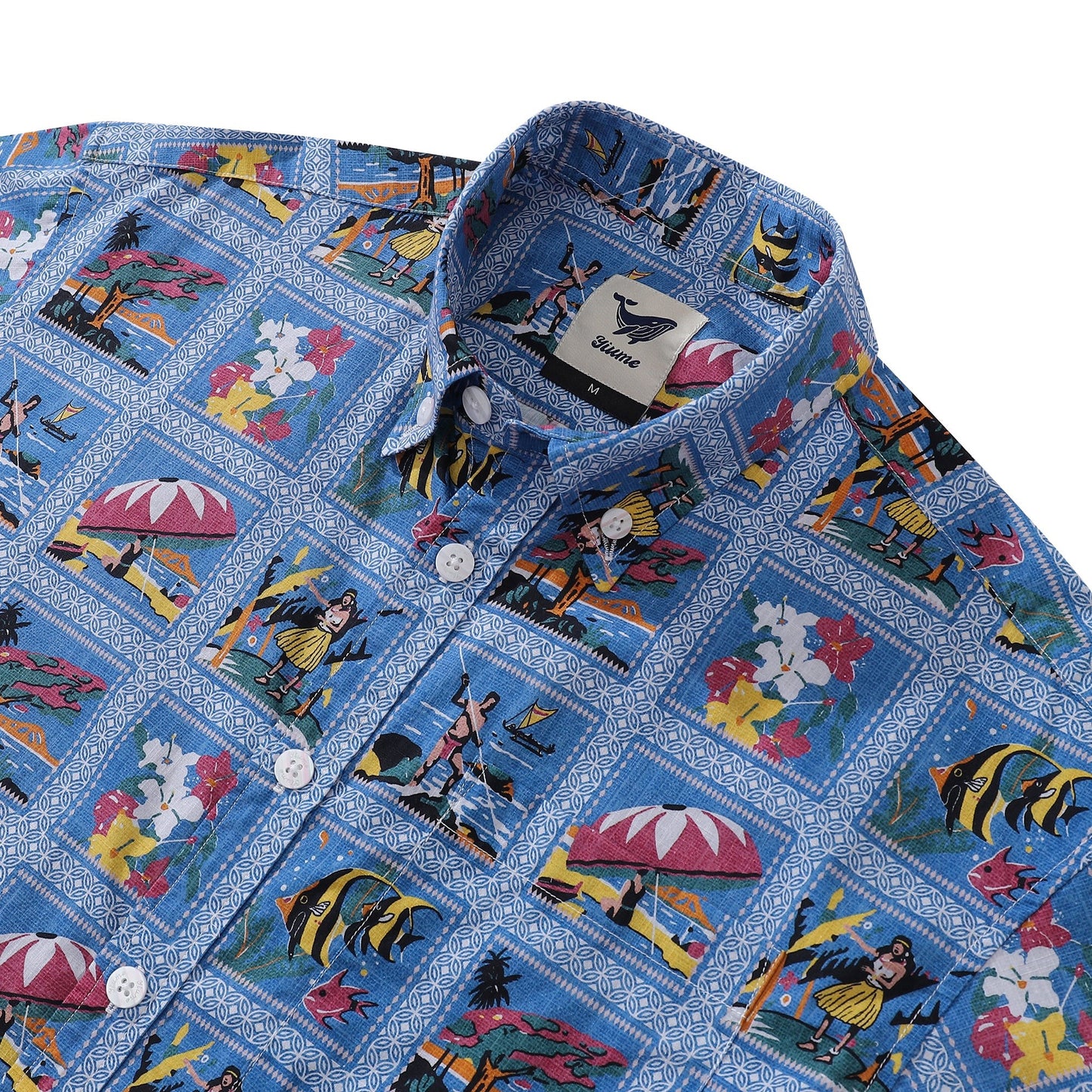 Men's Hawaiian Shirt Aloha From Hawaii Print Cotton Button-down Short Sleeve Aloha Shirt