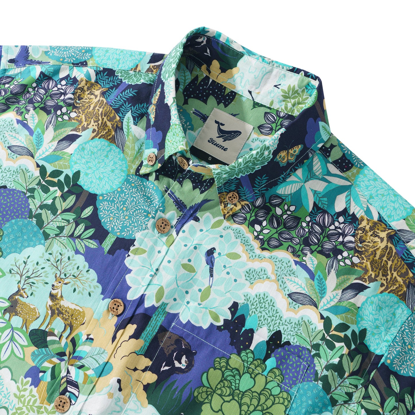 Men's Island Shirt 100% Cotton Aloha Shirt Short Sleeve Button-down Hawaiian Shirt Formosan Wonderland By Chris Chun