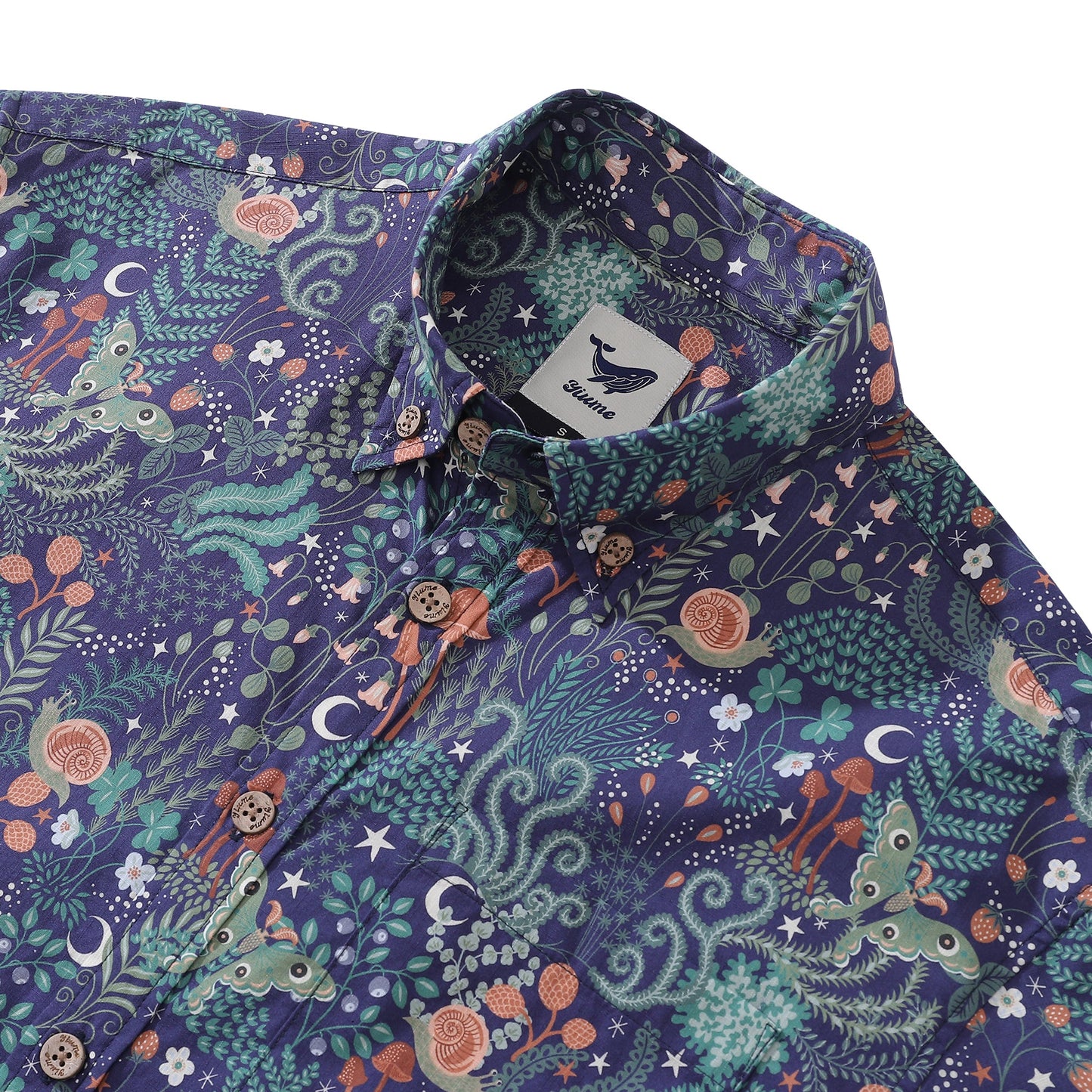 Unique Hawaiian Shirt For Men Short Sleeve Cotton Aloha Shirt Enchanted Evening Print