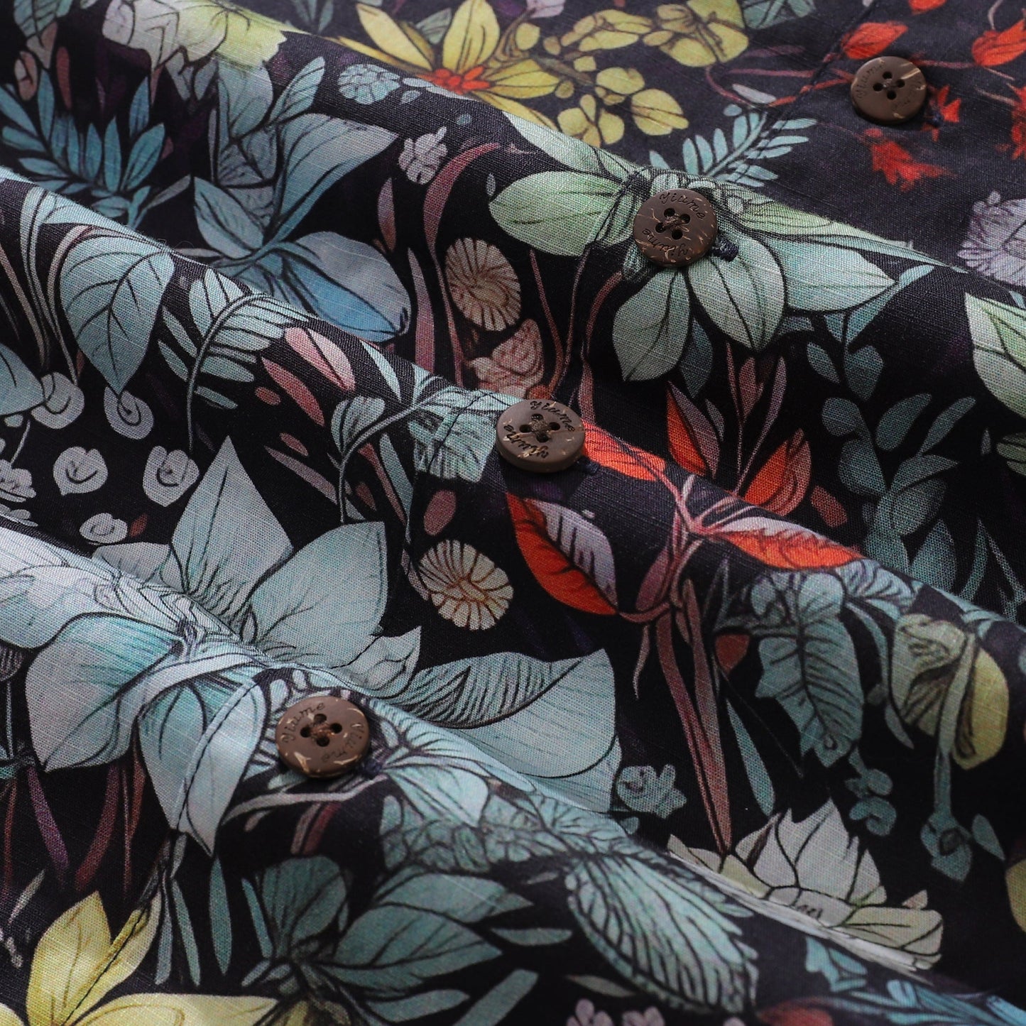 Floral Hawaiian Shirt For Men Flowering Shrubs Shirt Camp Collar 100% Cotton