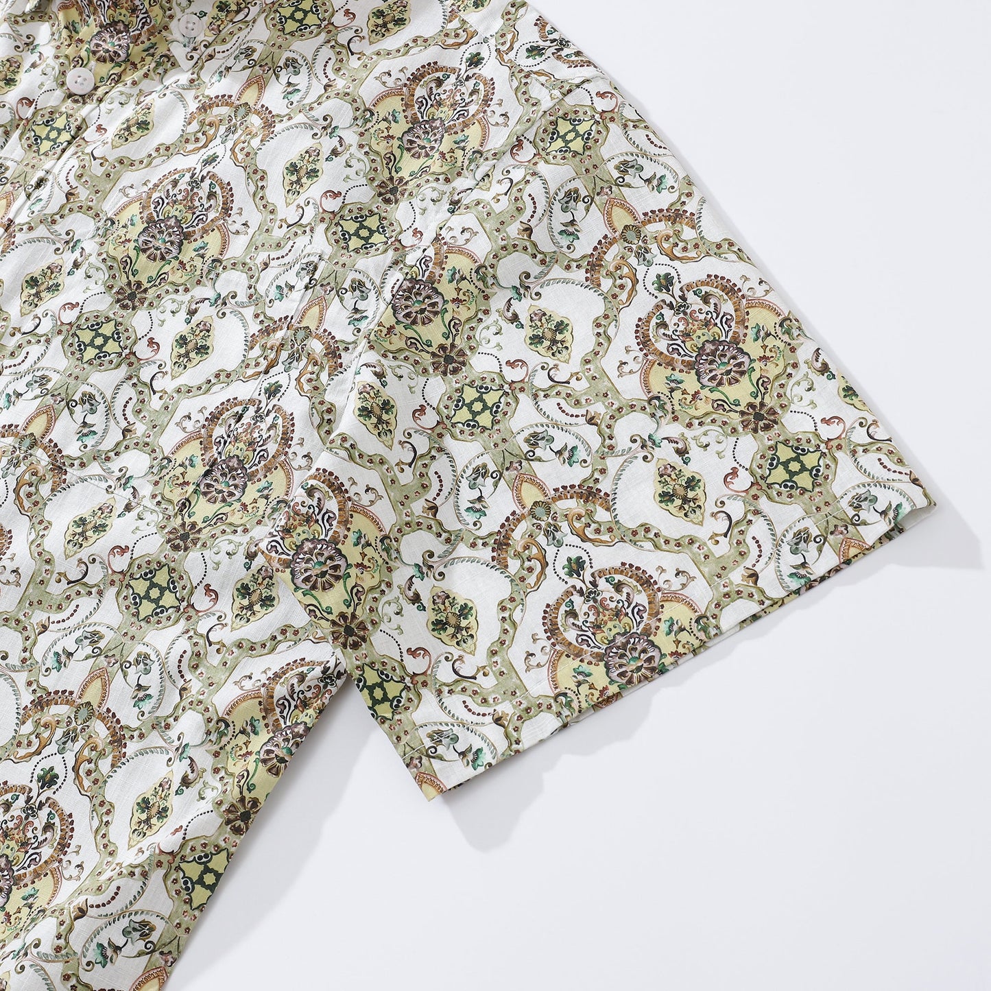 Men's Hawaiian Shirt Euclidean Pattern Print By Brooklyn Bees Design Studio Cotton Button-down Short Sleeve Aloha Shirt