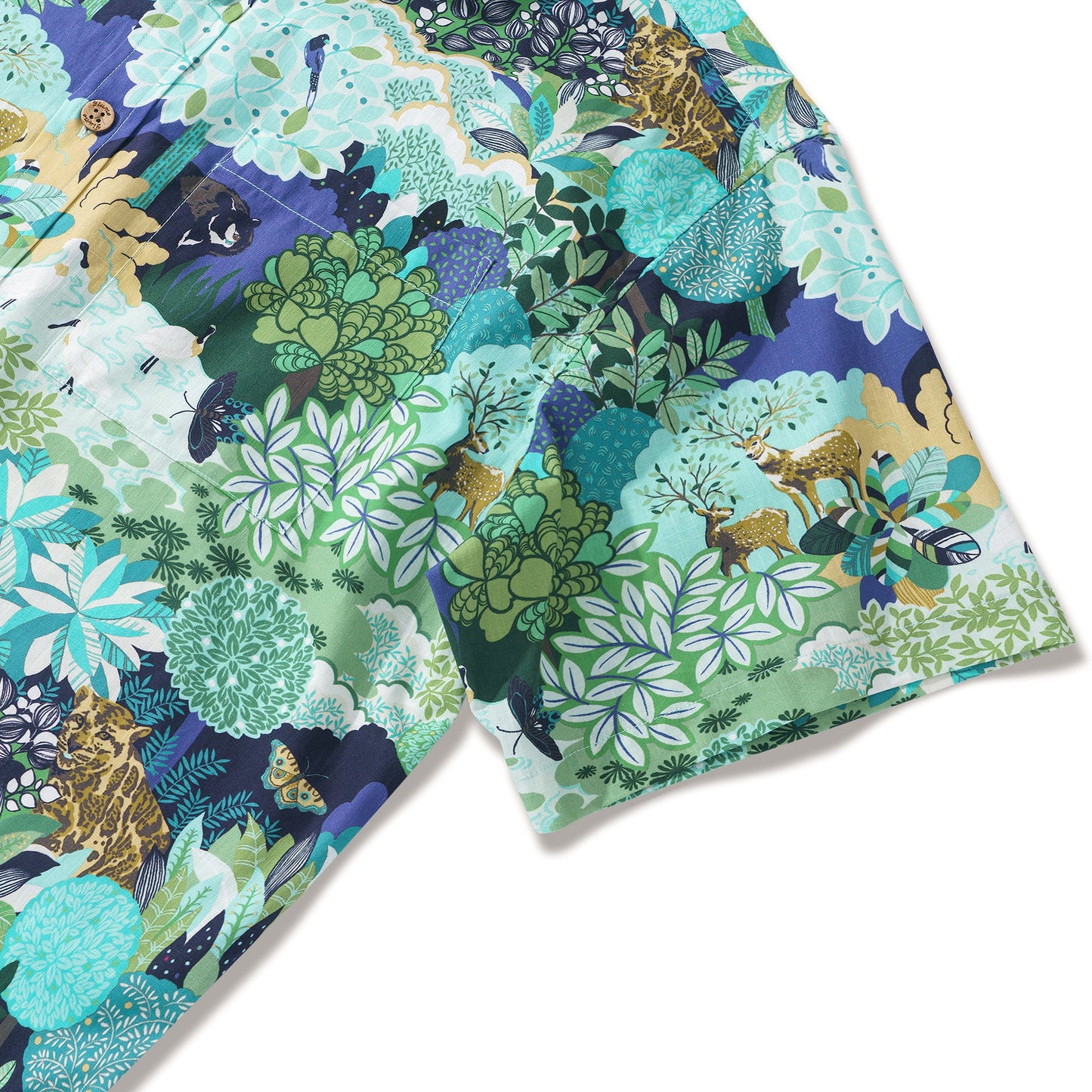 Men's Island Shirt 100% Cotton Aloha Shirt Short Sleeve Button-down Hawaiian Shirt Formosan Wonderland By Chris Chun