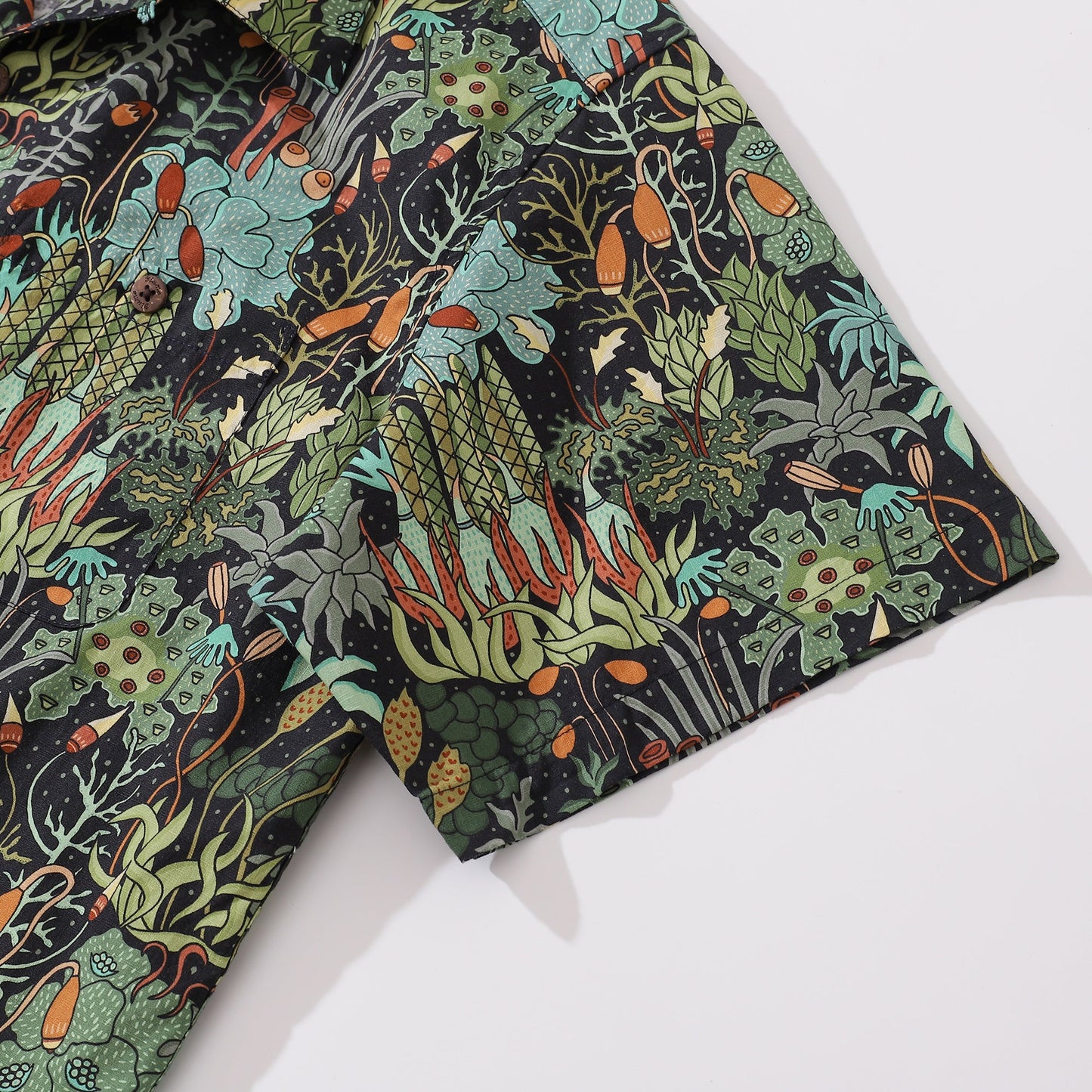 Hawaiian Shirt For Men 1950s Vintage Moss Meadow Shirt Camp Collar 100% Cotton