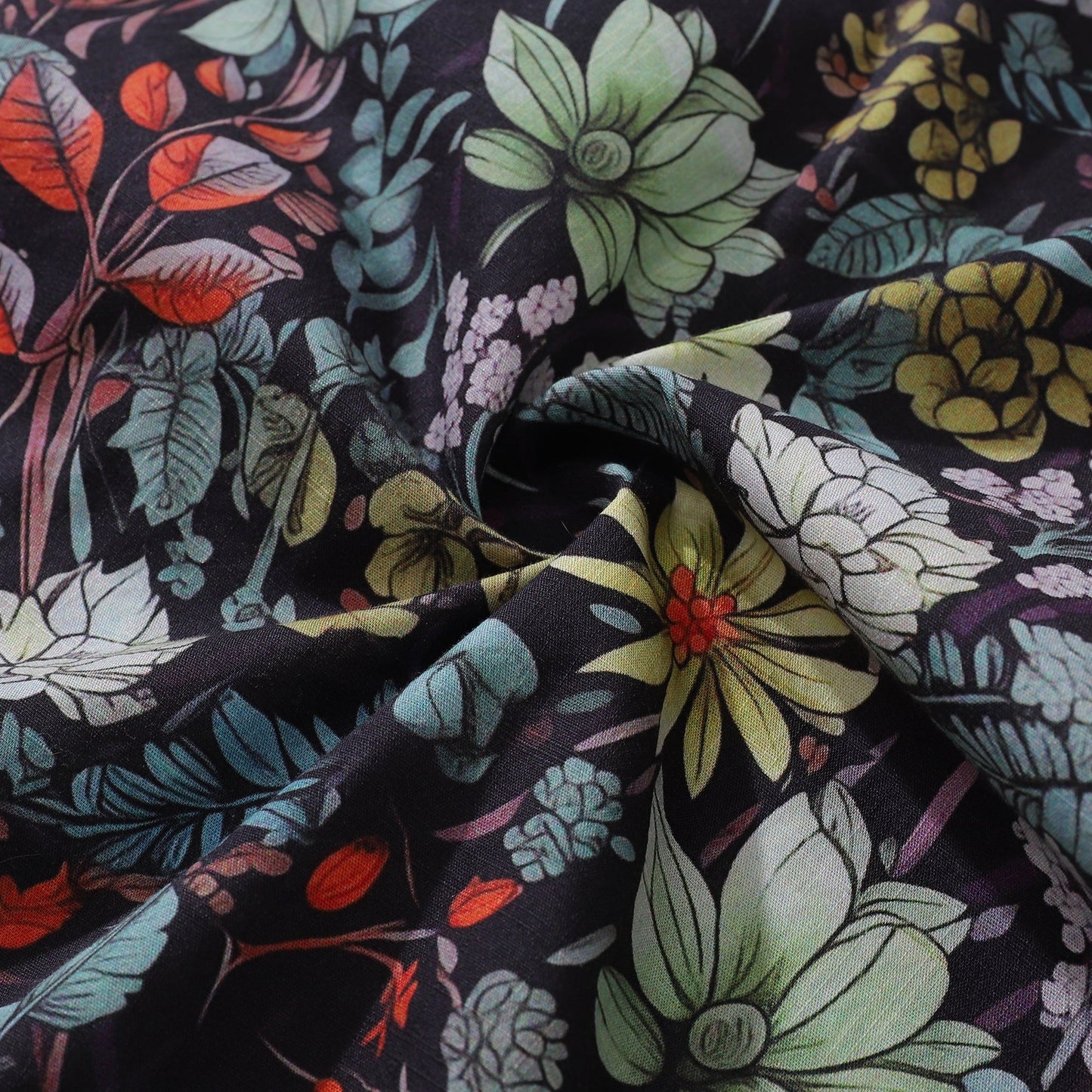 Floral Hawaiian Shirt For Men Flowering Shrubs Shirt Camp Collar 100% Cotton