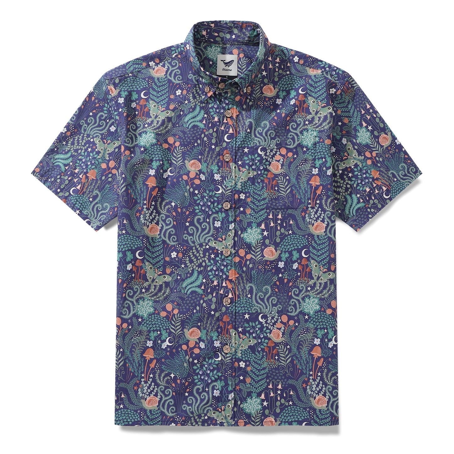 Unique Hawaiian Shirt For Men Short Sleeve Cotton Aloha Shirt Enchanted Evening Print