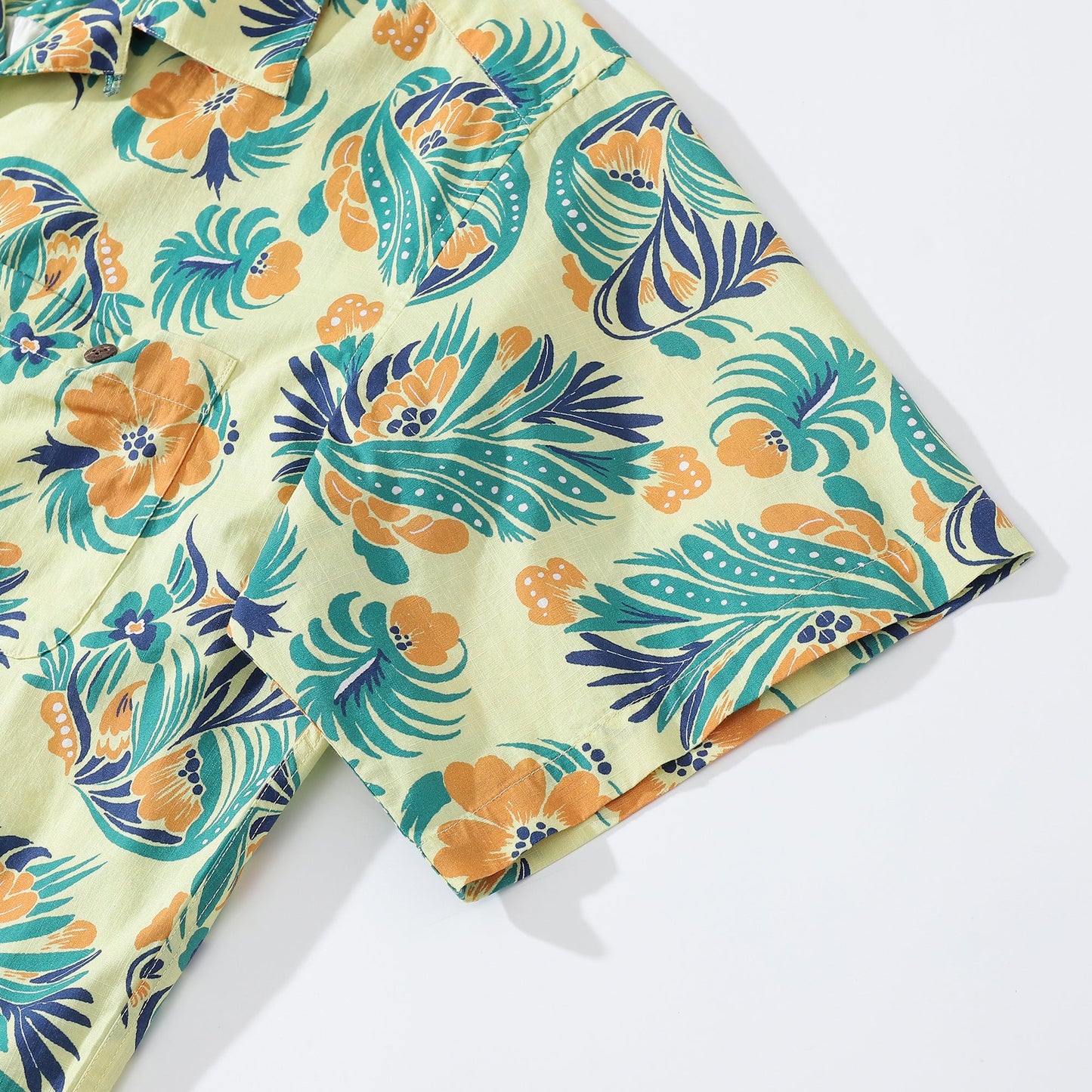 Men's Hawaiian Shirt Hula Time Print Cotton Camp Shirt