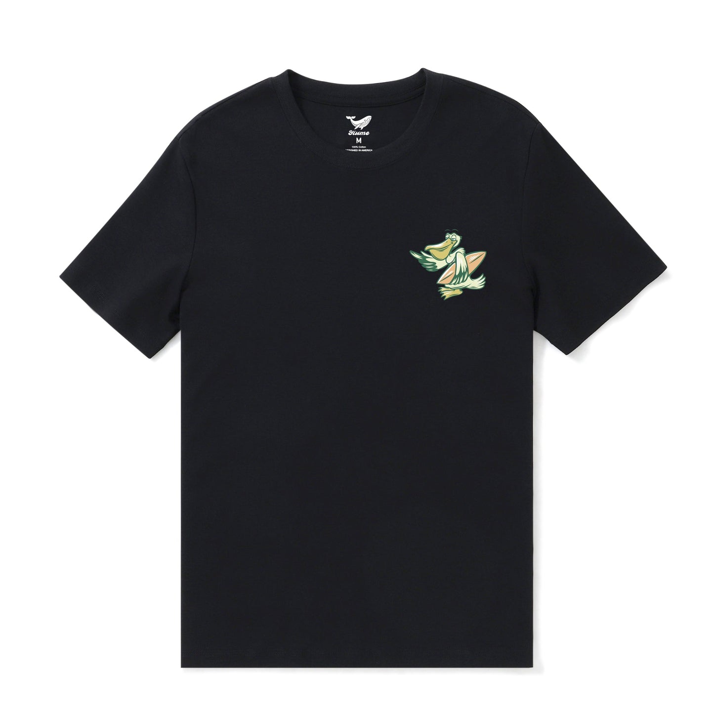 Hawaiian Tee For Men More Surf - Less Work By Loindaflow Tee Crew Neck 100% Cotton - BLACK