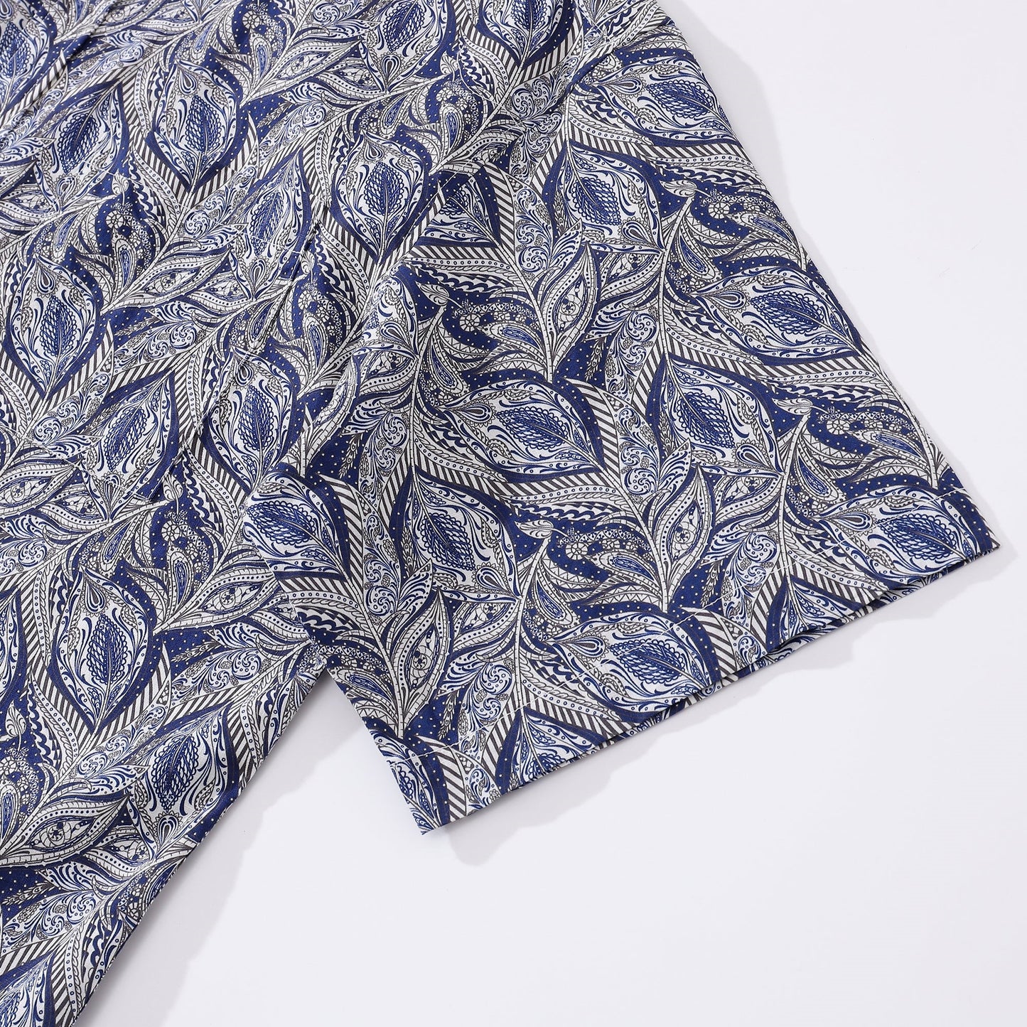 Men's Hawaiian Shirt Floral Pattern Series 1 Elm Tree Print Cotton Button-down Short Sleeve Aloha Shirt