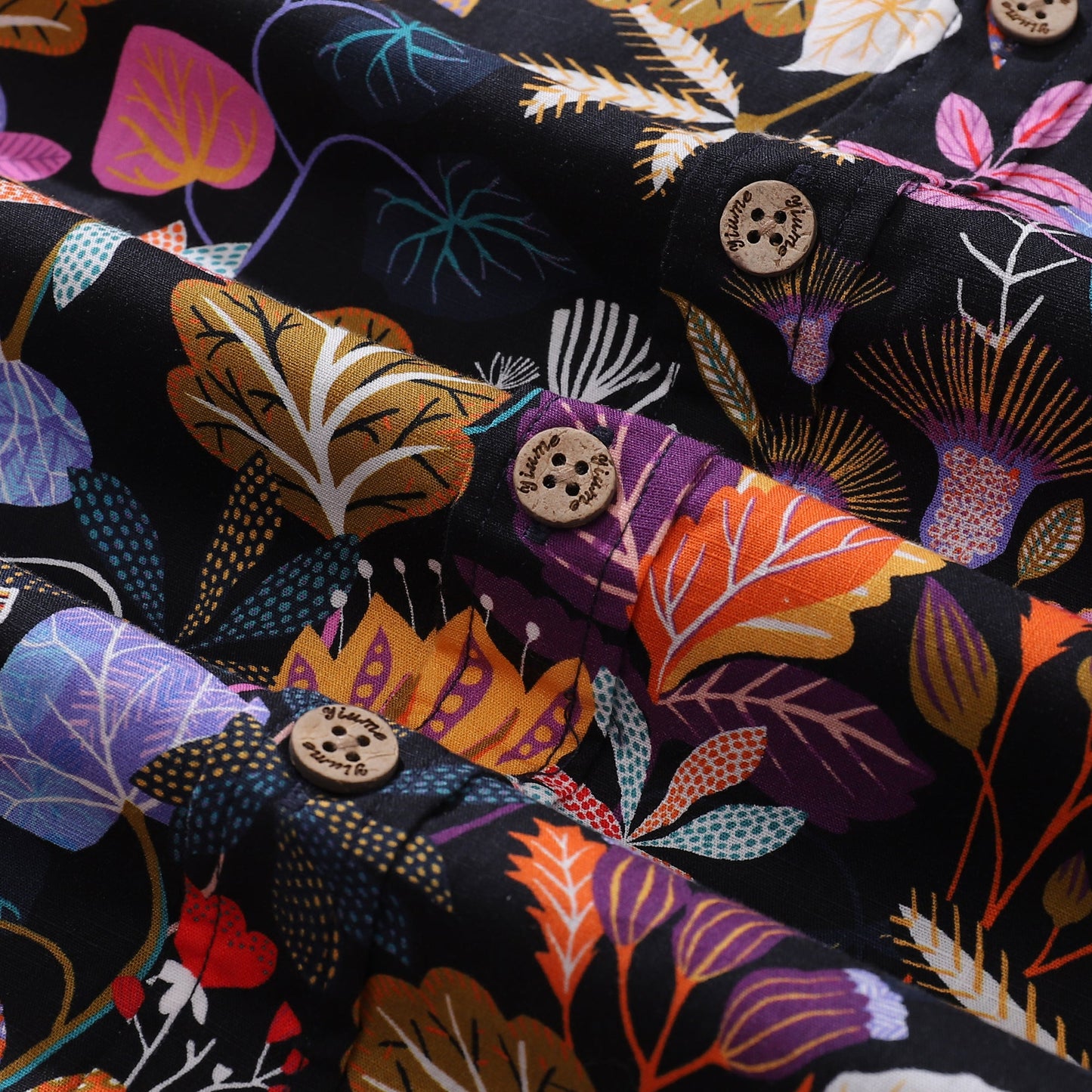 1950s Floral Hawaiian Shirt For Men Gardenia Cotton Button-down Short Sleeve Print Shirt