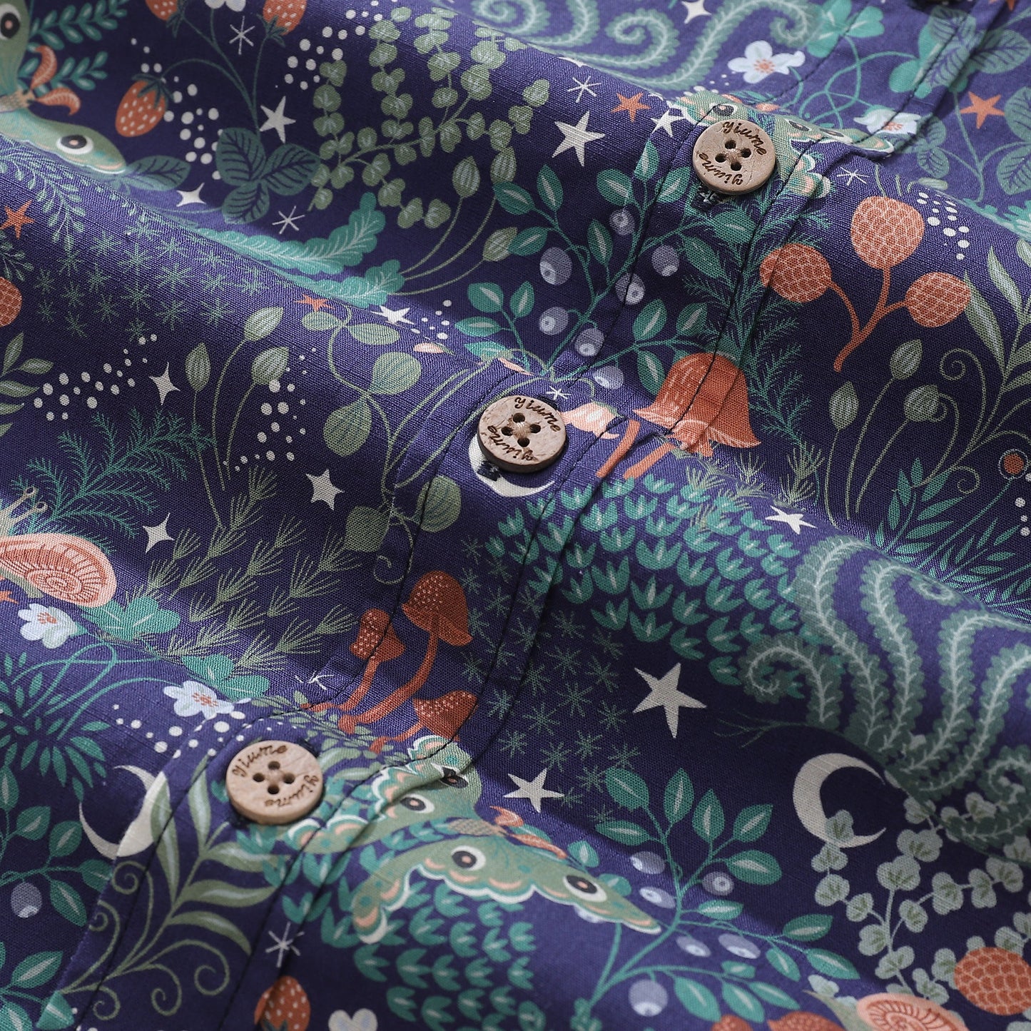 Unique Hawaiian Shirt For Men Short Sleeve Cotton Aloha Shirt Enchanted Evening Print