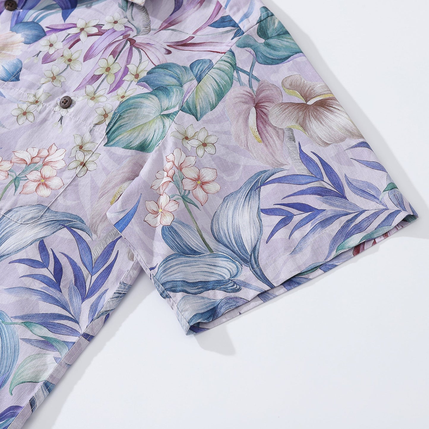 Hawaiian Shirt For Men Dreamy Flower Painting Shirt Camp Collar 100% Cotton
