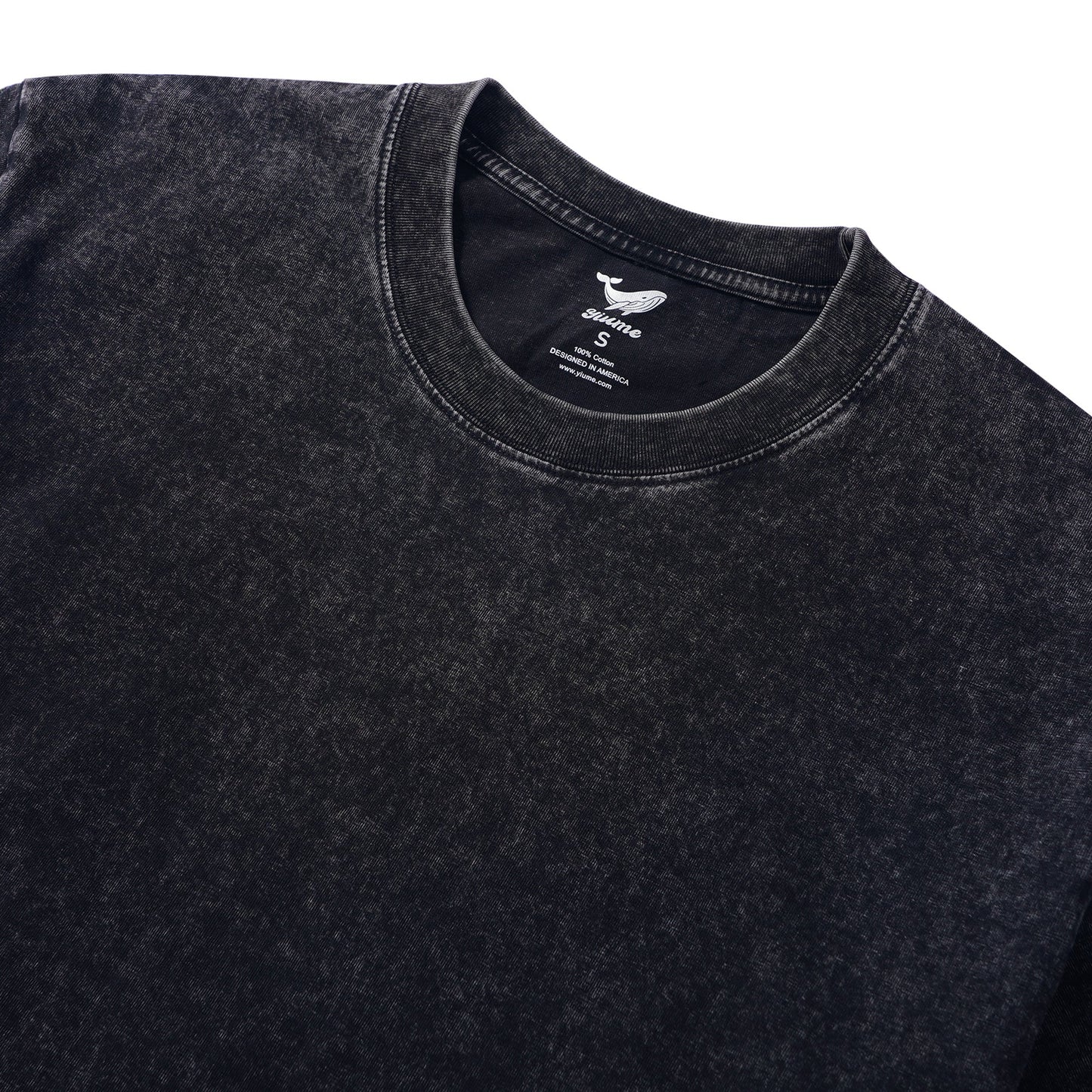 T-shirt Short Sleeve Solid Basic 100% Cotton Black Aloha Dino Quest