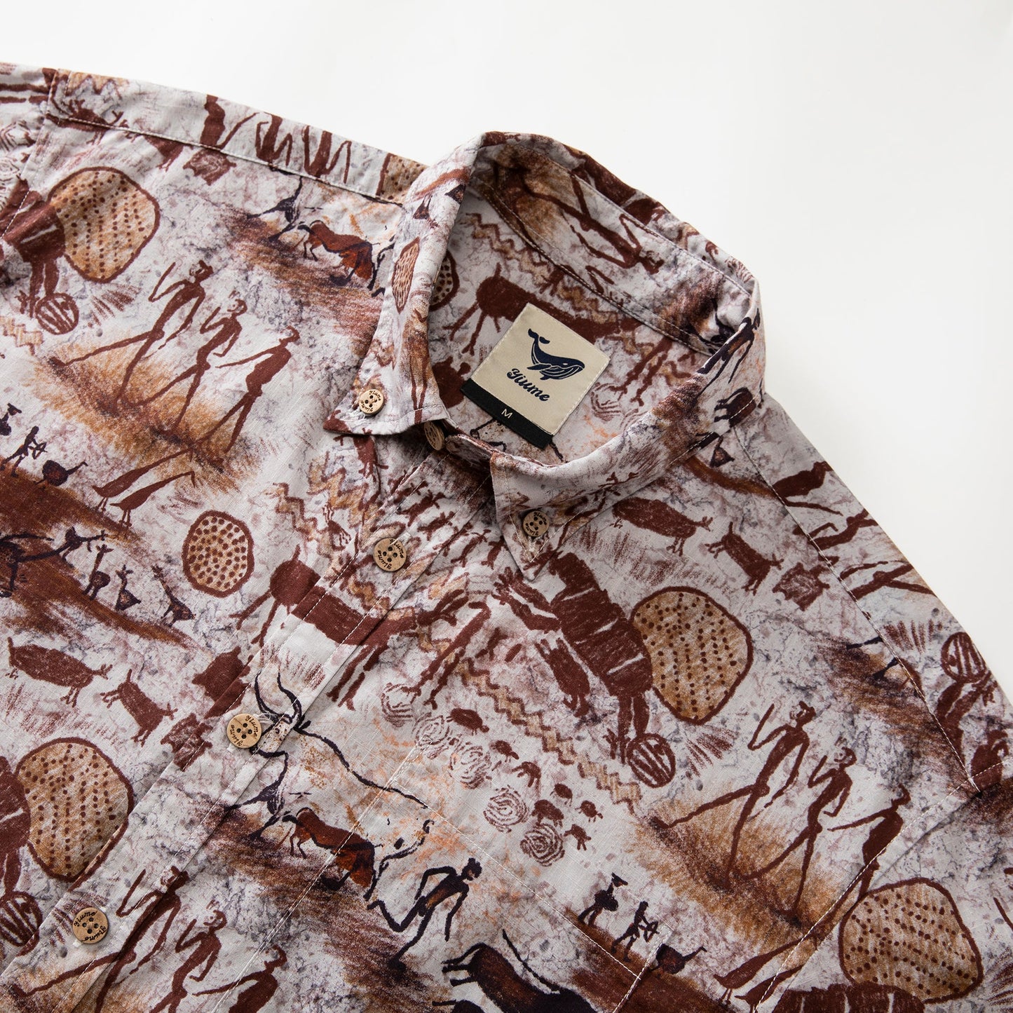 Men's Hawaiian Shirt Dawn of Artistry Print Cotton Button-down Vintage Aloha Shirt