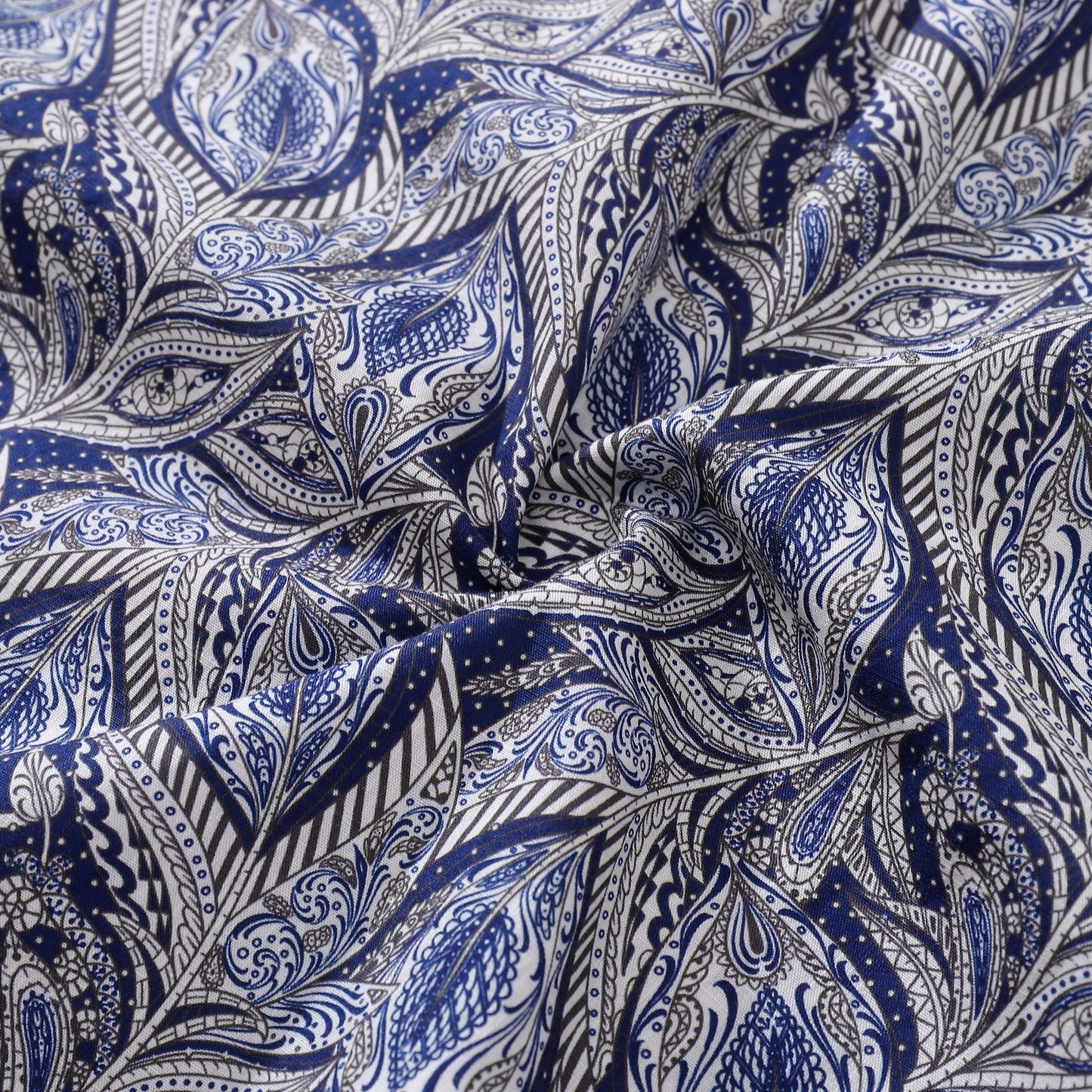 Men's Hawaiian Shirt Floral Pattern Series 1 Elm Tree Print Cotton Button-down Short Sleeve Aloha Shirt