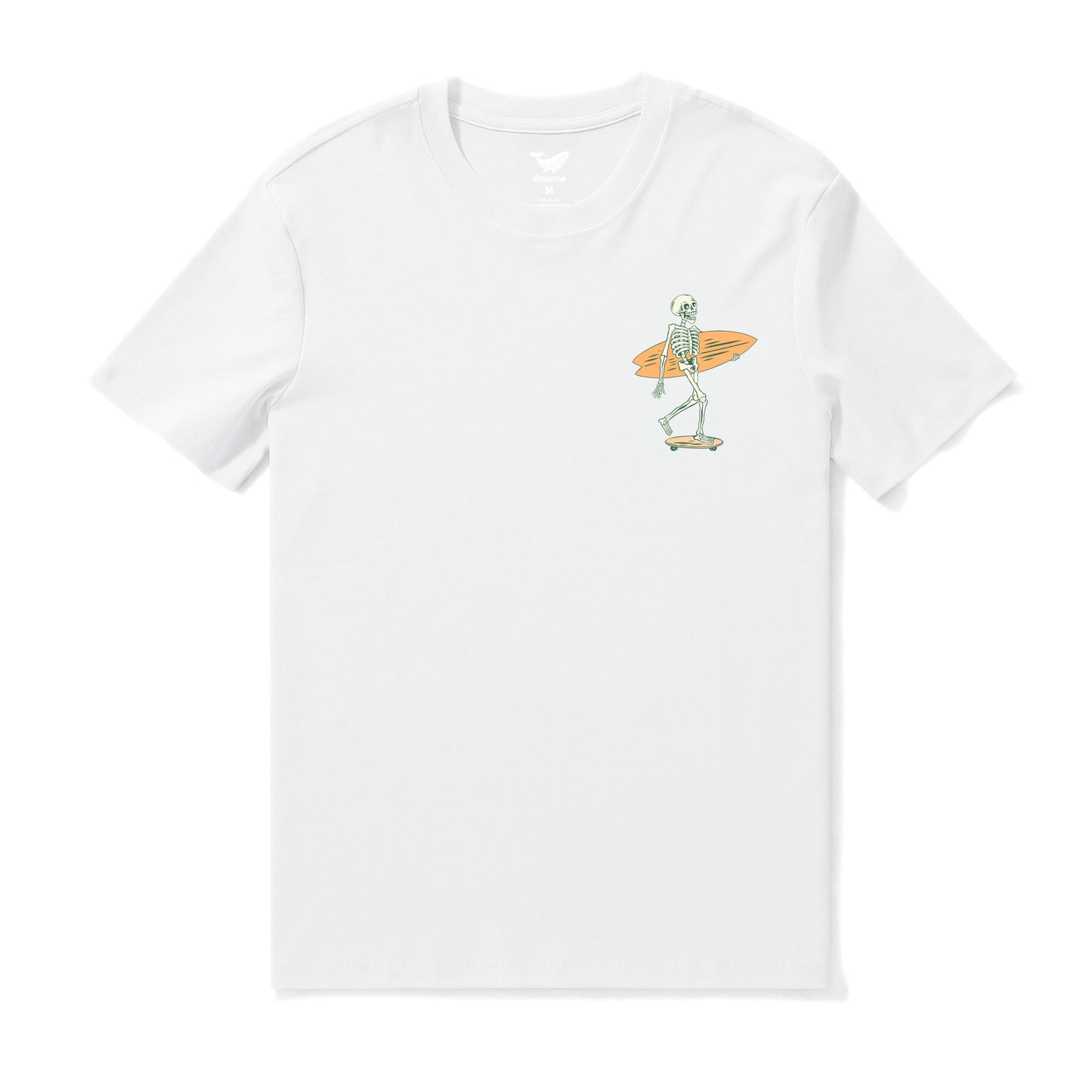 Hawaiian Tee For Men Out There☠️ 🌊BY LOINDAFLOW Tee Crew Neck 100% Cotton - WHITE
