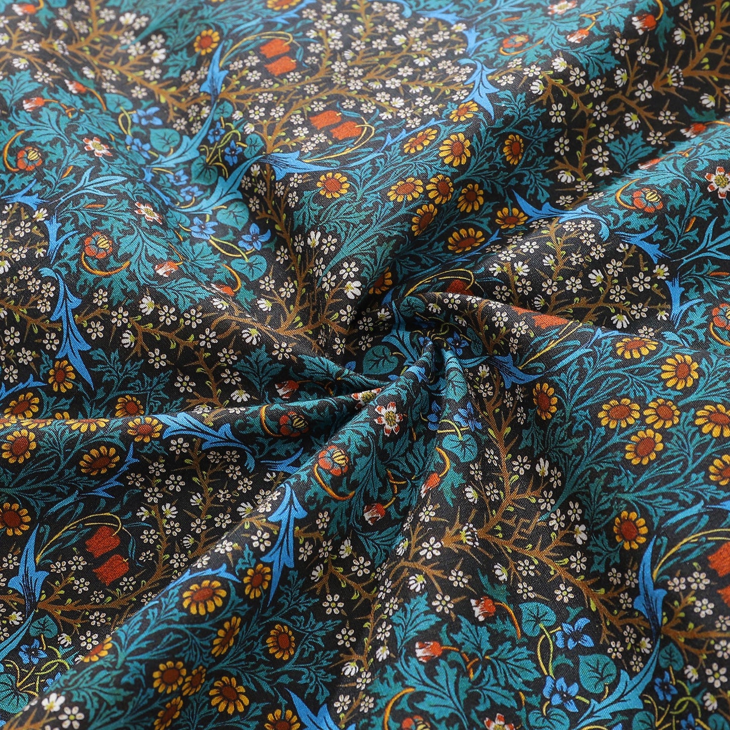 Men's Hawaiian Shirt Tulip Print Cotton Short Sleeve 1940s Vintage Aloha Shirt
