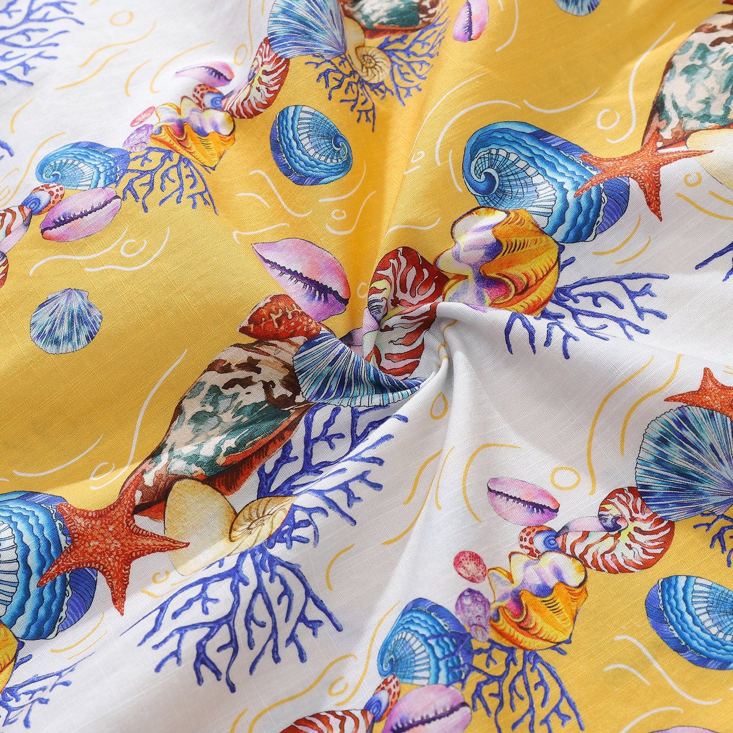 Men's Hawaiian Shirt Shell-Stripes Short Sleeve Aloha