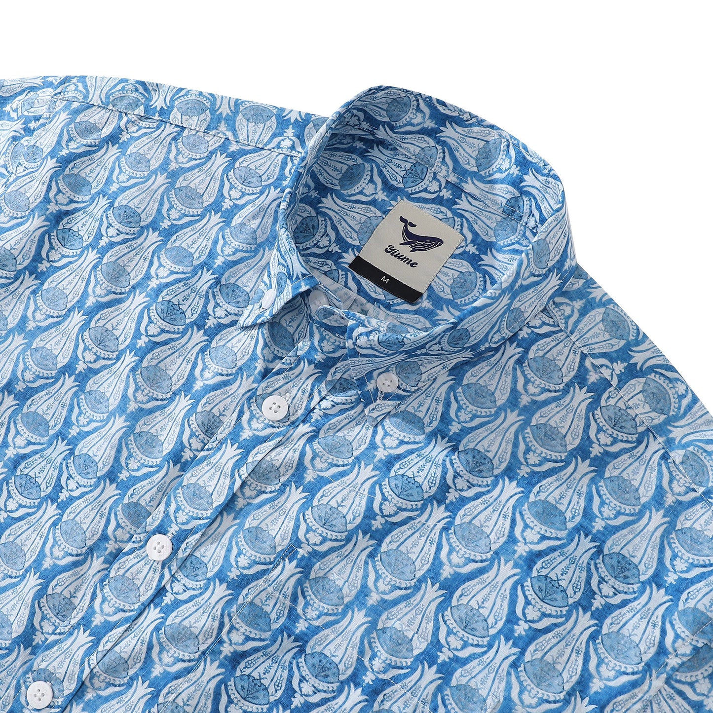 Men's Hawaiian Shirt Vintage Flowers Print Cotton Button-down