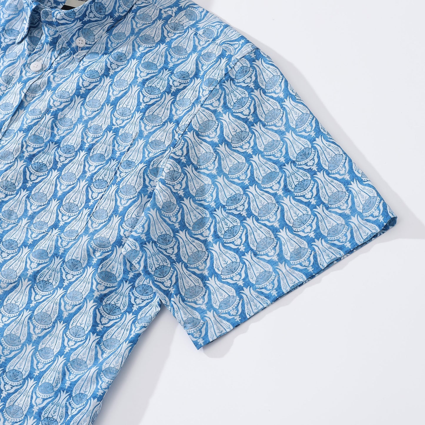 Men's Hawaiian Shirt Vintage Flowers Print Cotton Button-down
