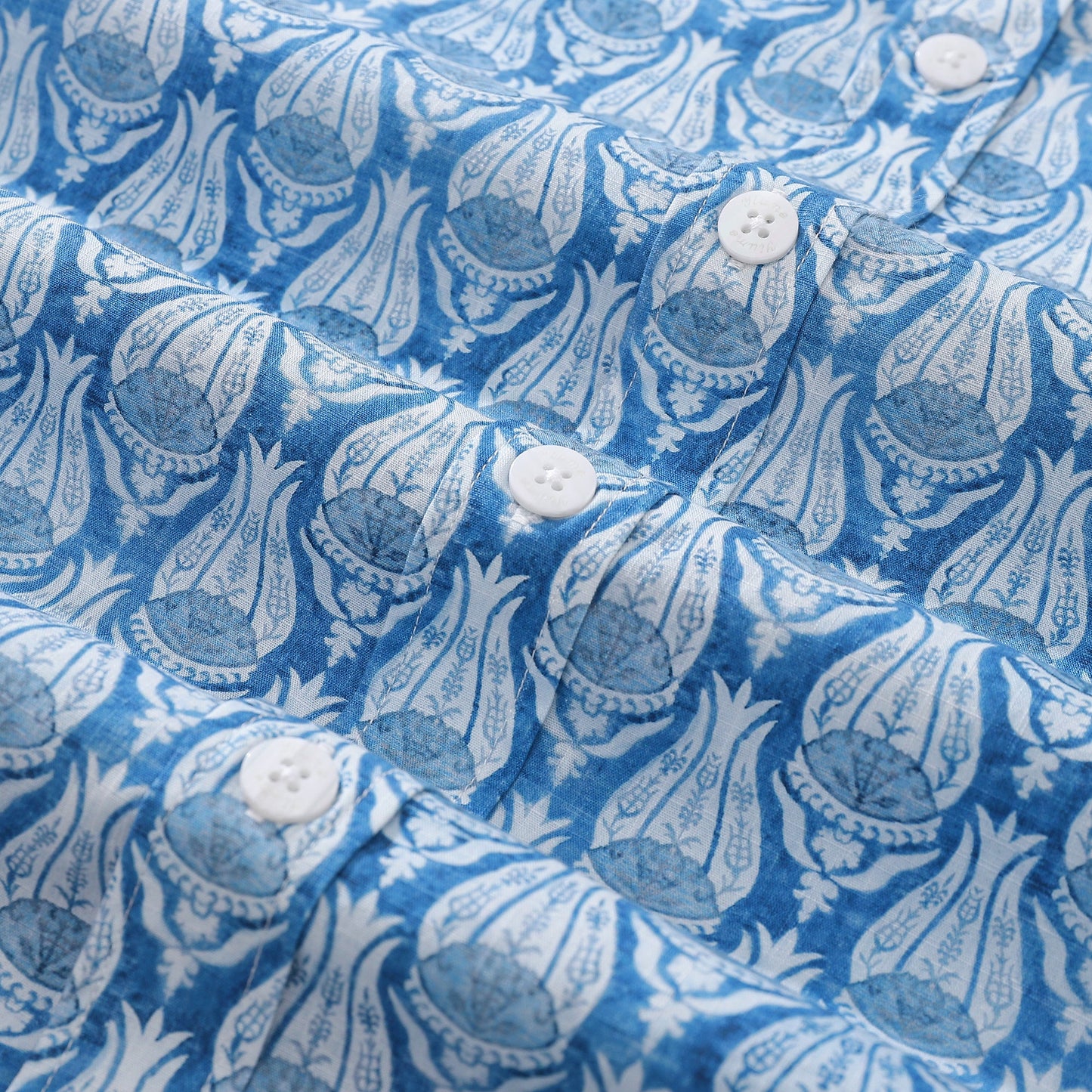 Men's Hawaiian Shirt Vintage Flowers Print Cotton Button-down