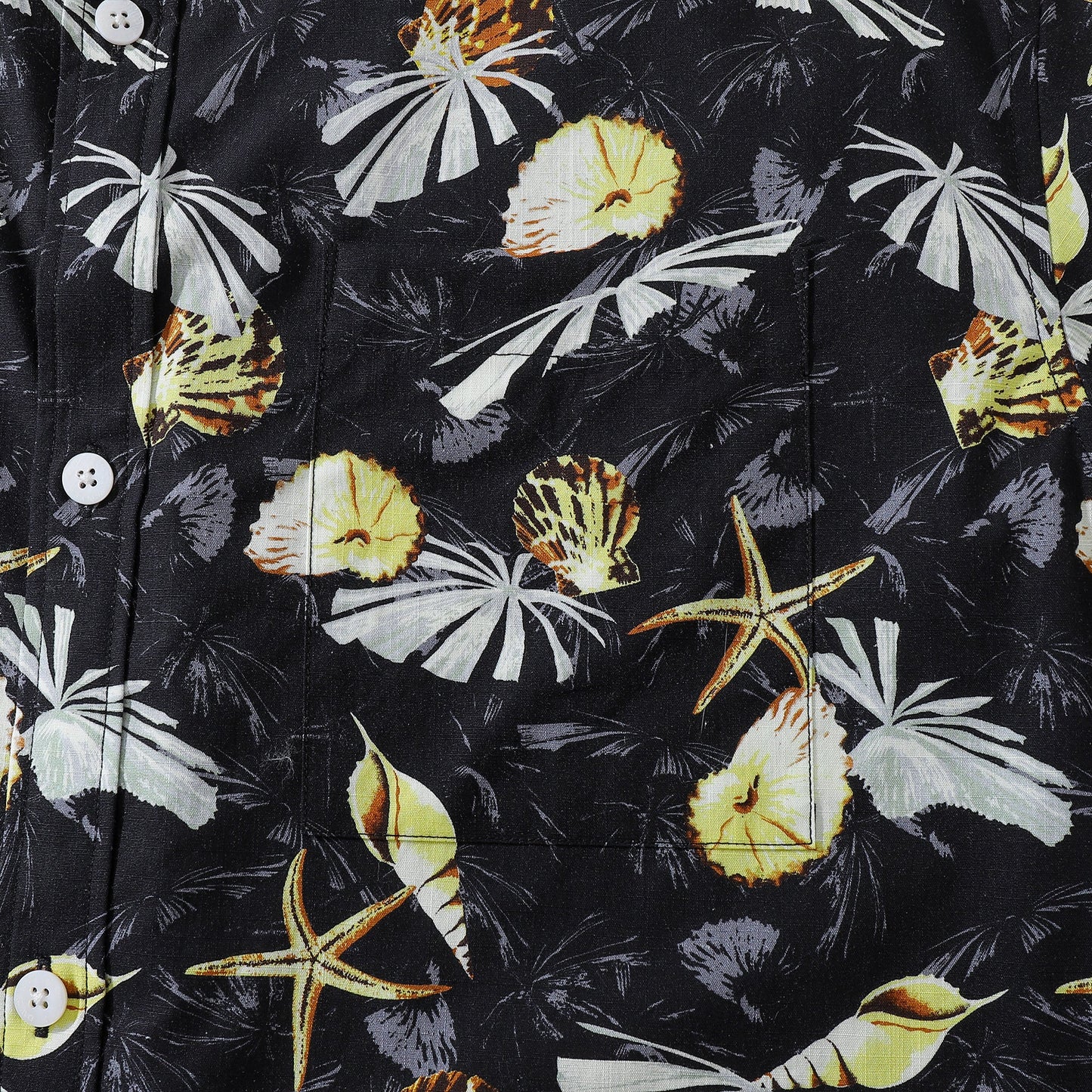Hawaiian Shirts For Men Vintage Tropical Conch Button Down Cotton Aloha Shirt