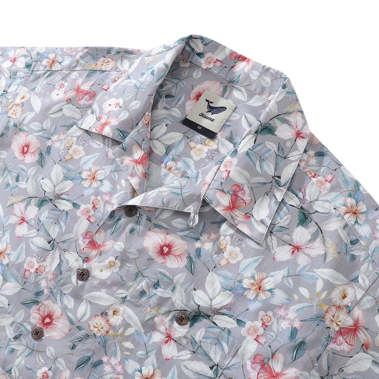 Hawaiian Shirt For Men Sea of Flowers Shirt Camp Collar 100% Cotton