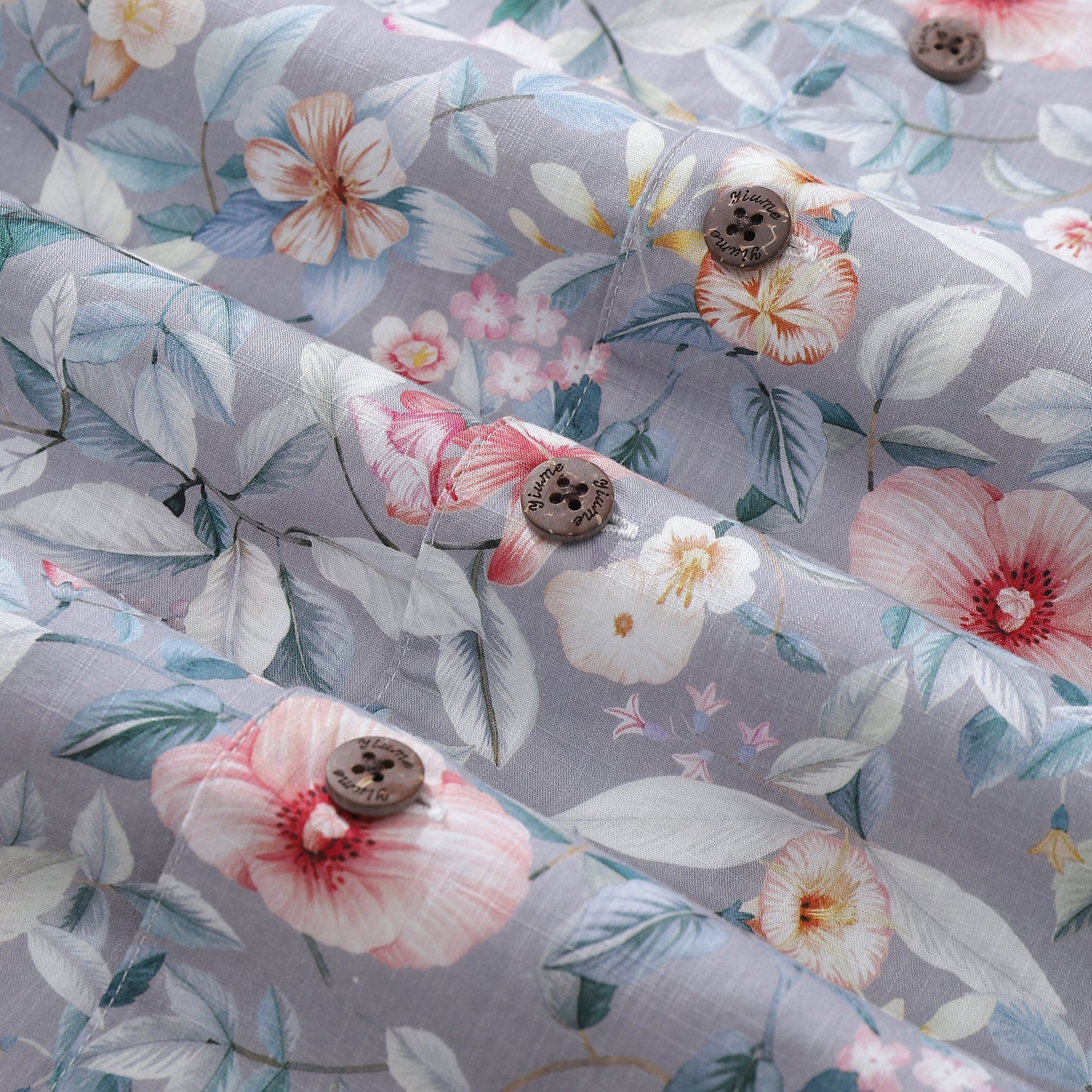 Hawaiian Shirt For Men Sea of Flowers Shirt Camp Collar 100% Cotton