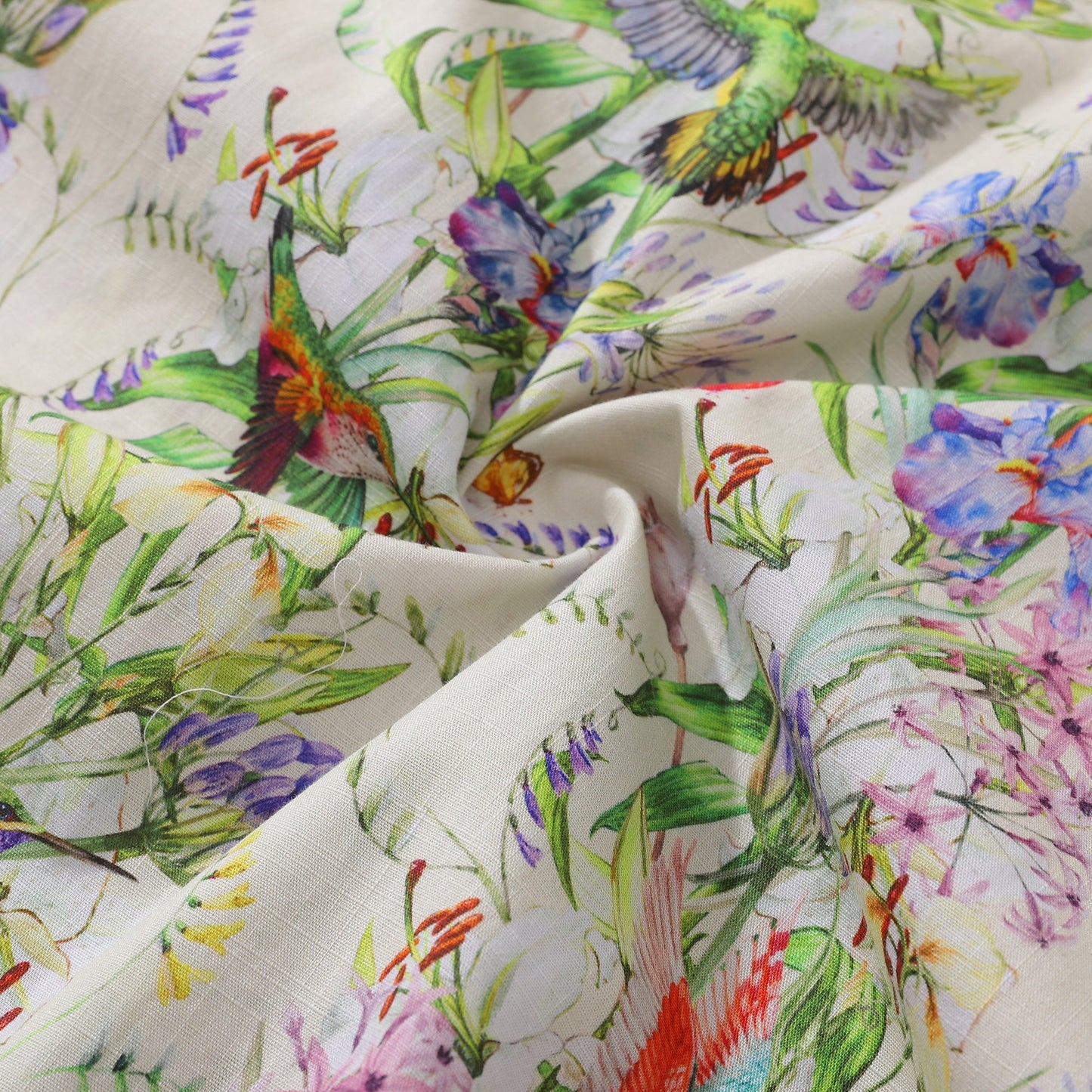 Hawaiian Shirt For Men Hummingbirds Dancing in Flowers Shirt Camp Collar 100% Cotton