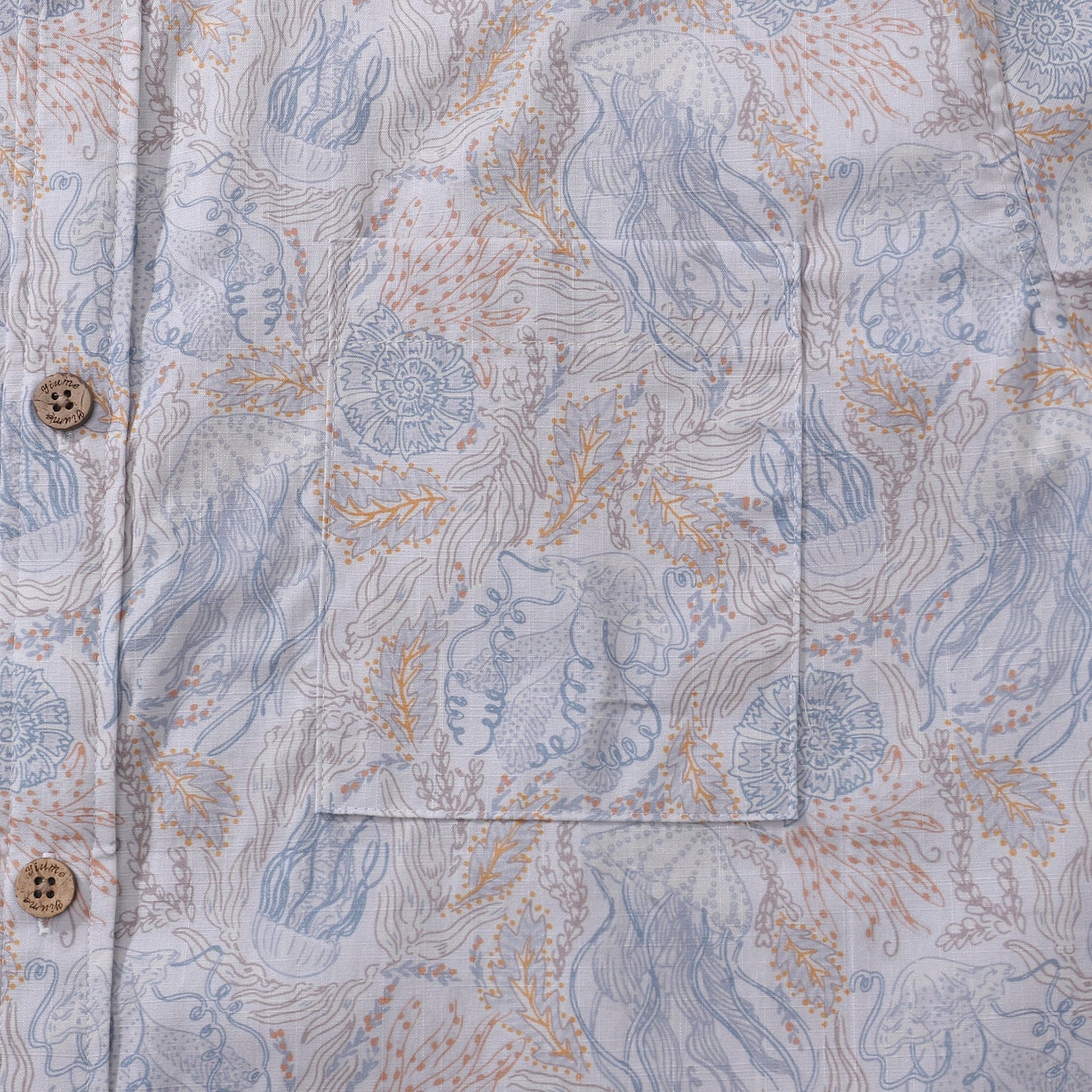 Men's Hawaiian Shirt Jellyfish Seascape By Andrea Leonelli Cotton Button-down Short Sleeve Aloha Shirt