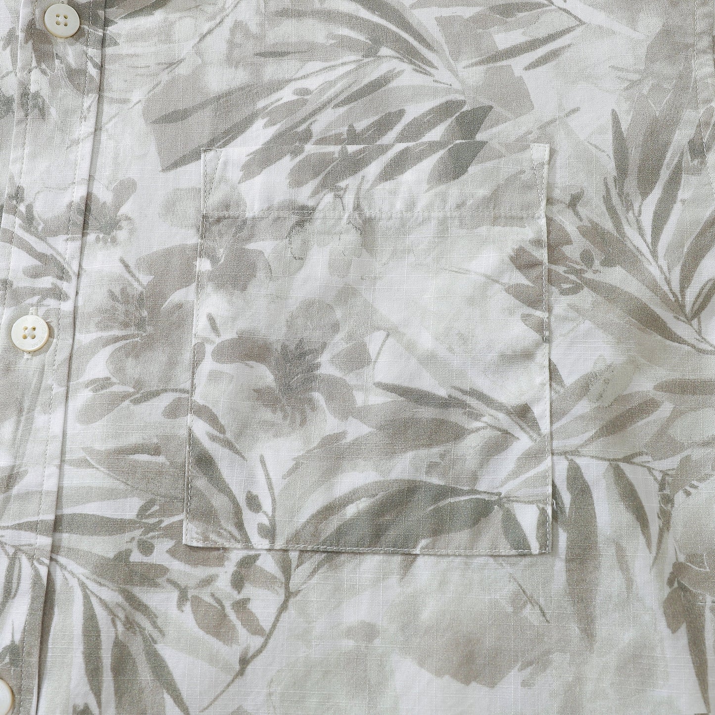 Hawaiian Shirt For Men Gray Tropical Plants Print Short Sleeve 1920s Vintage Shirts