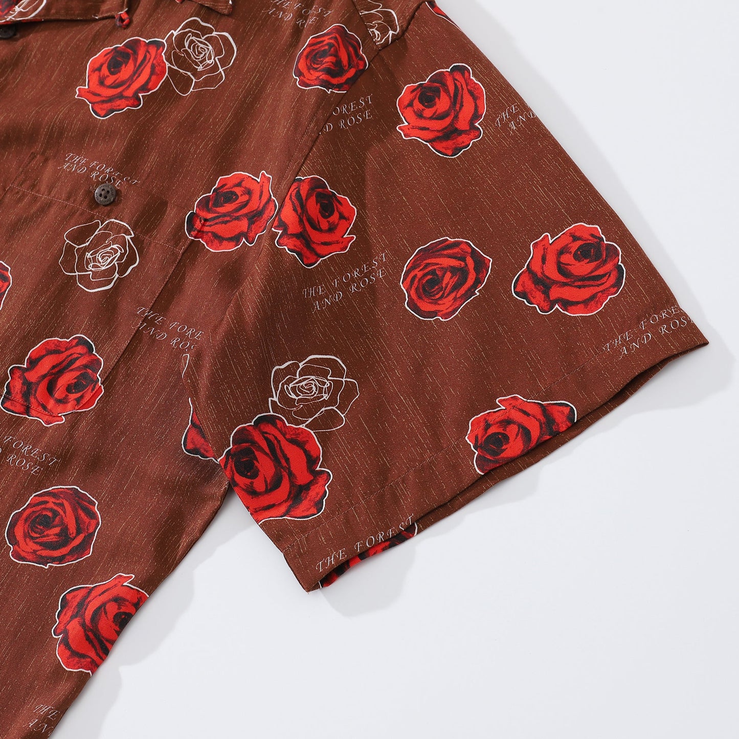 Valentine's Day Hawaiian Shirts For Men Gorgeous Rose Print Shirt Short Sleeve