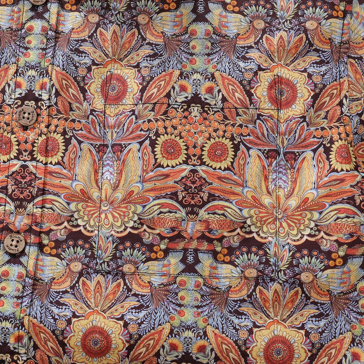 Men's Hawaiian Shirt Mystical Garden Print Cotton 1940s Vintage Short Sleeve Aloha Shirt