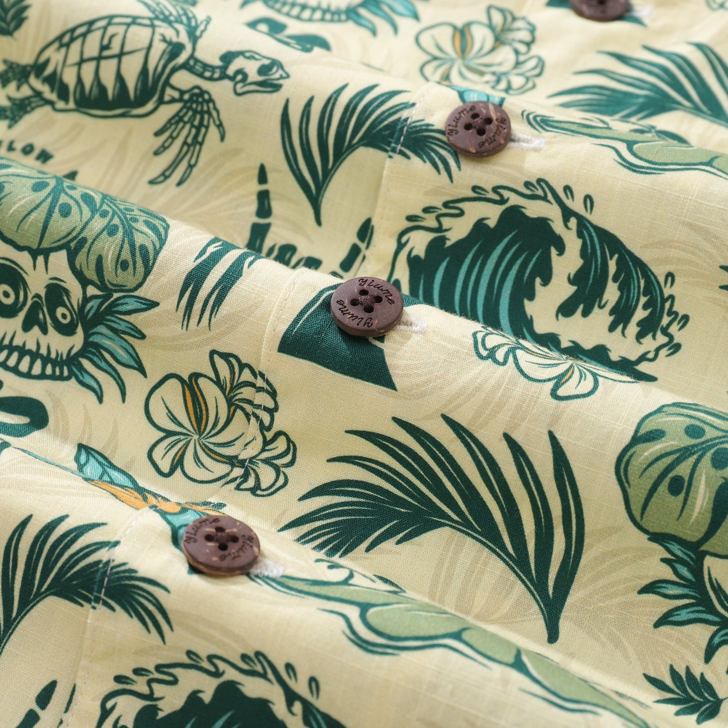 Men's Hawaiian Shirt Tropical Surf Punk Pattern By Loinda Flow Cotton Camp collar Short Sleeve Aloha Shirt