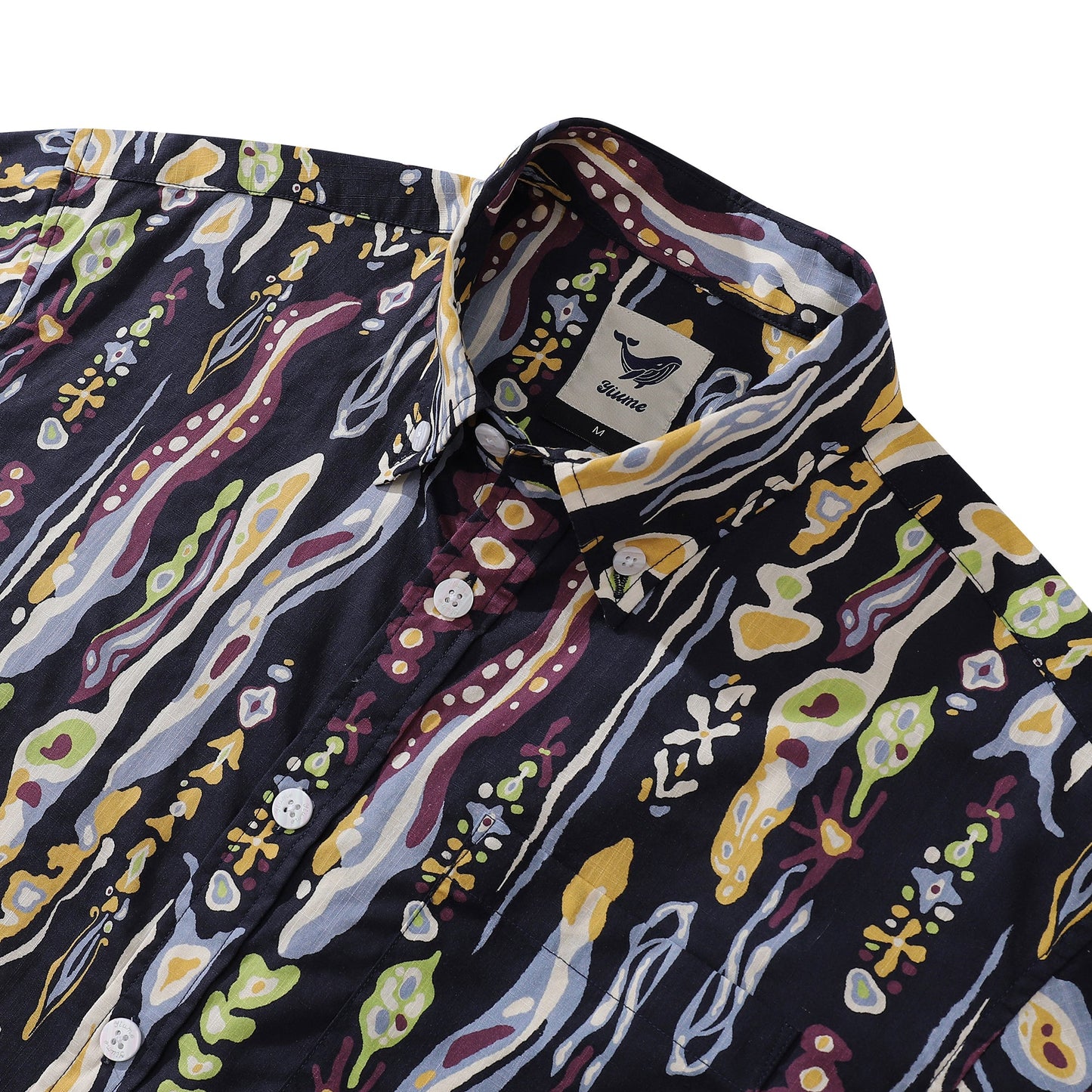 Men's Hawaiian Shirt Valley of the Worms Print Cotton Button-down Short Sleeve Aloha Shirt