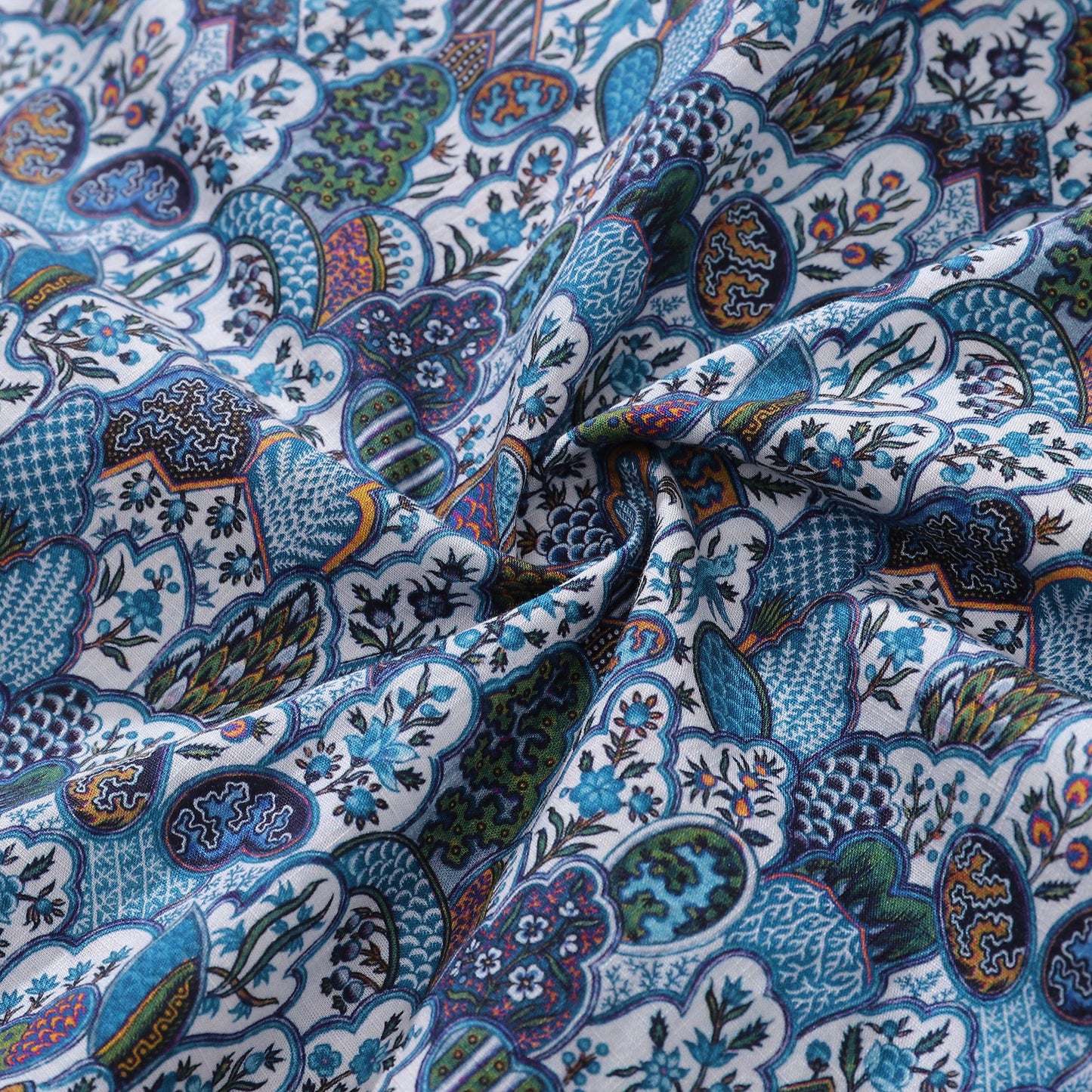 Men's Hawaiian Shirt Vintage Floral Print Cotton Button-down Short Sleeve Aloha Shirt