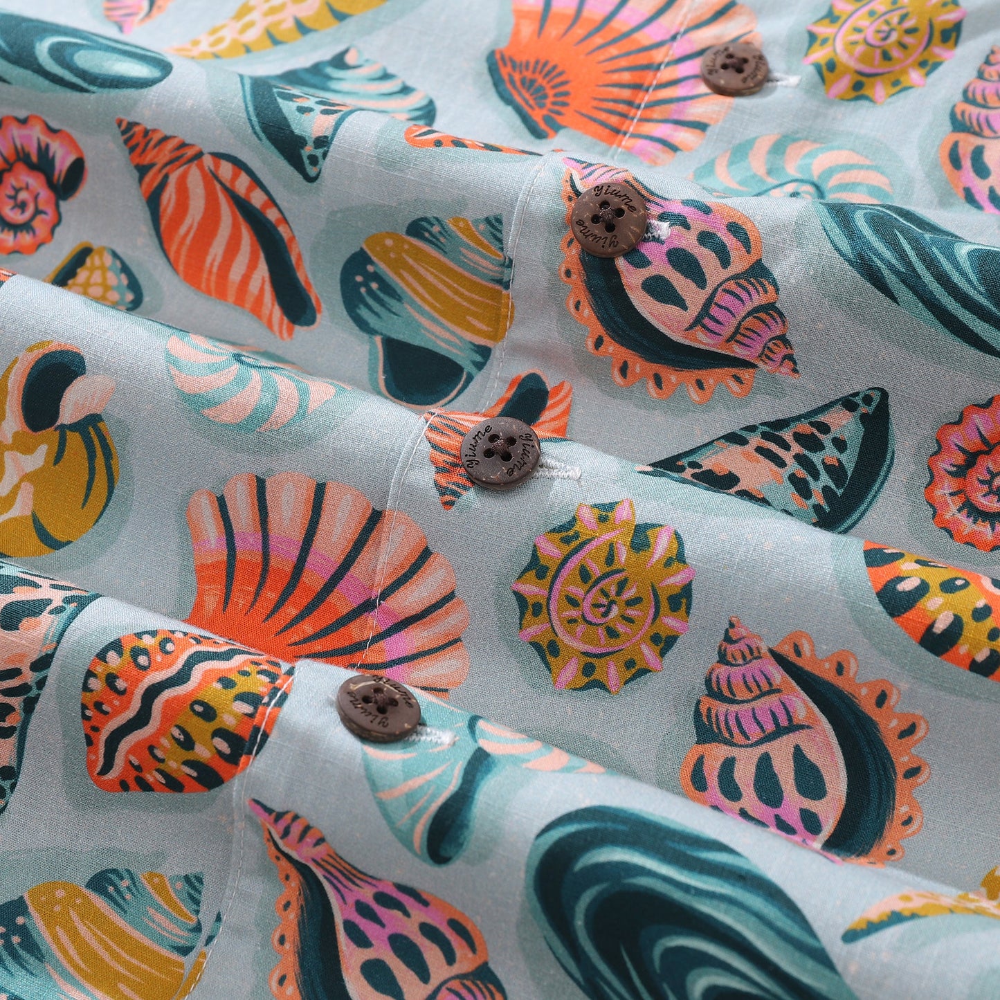 Hawaiian Shirt For Men Sublime Shells By Amy Suther Shirt Camp Collar 100% Cotton