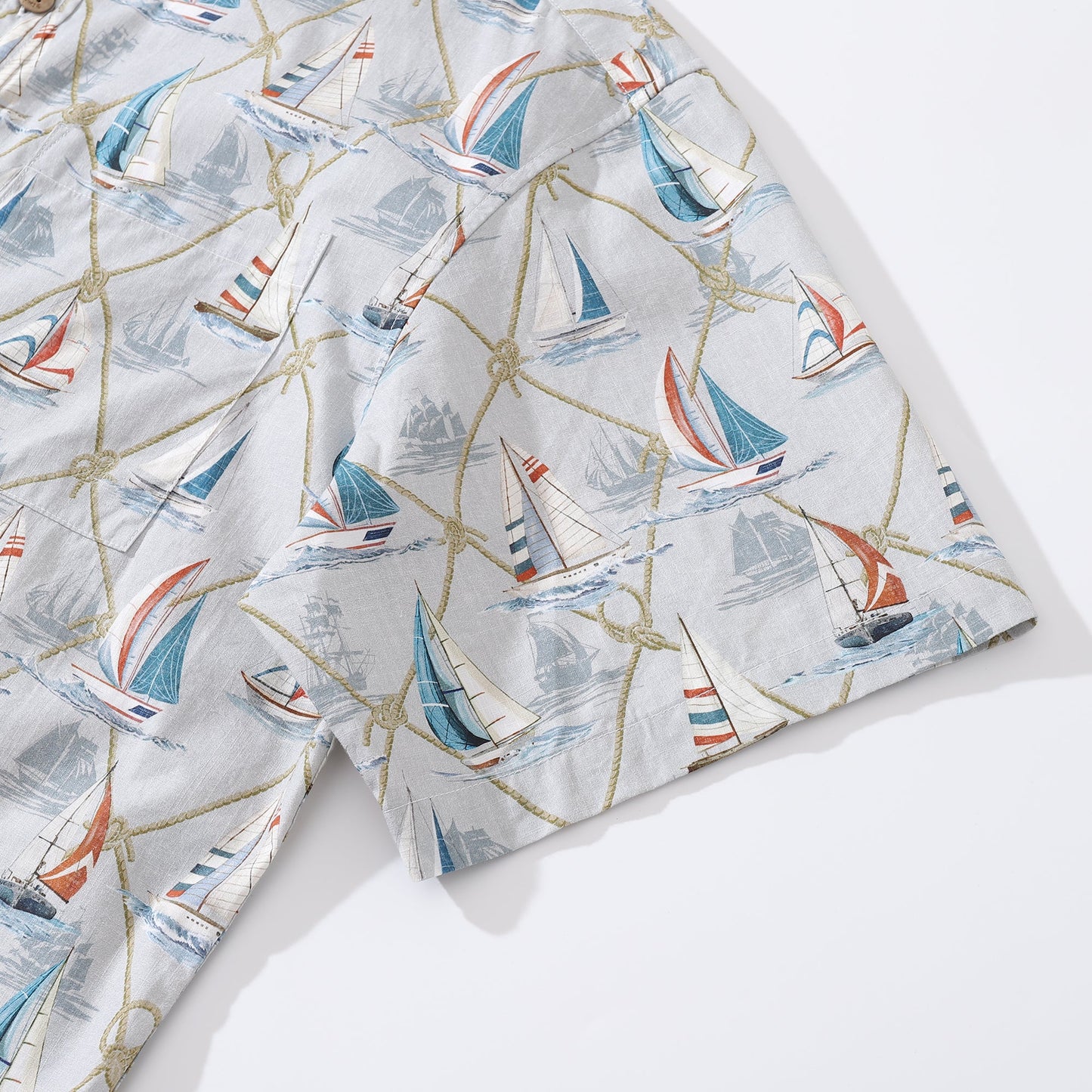 Men's Hawaiian Shirt Aloha Adventure Print Cotton Button-down Short Sleeve Aloha Shirt