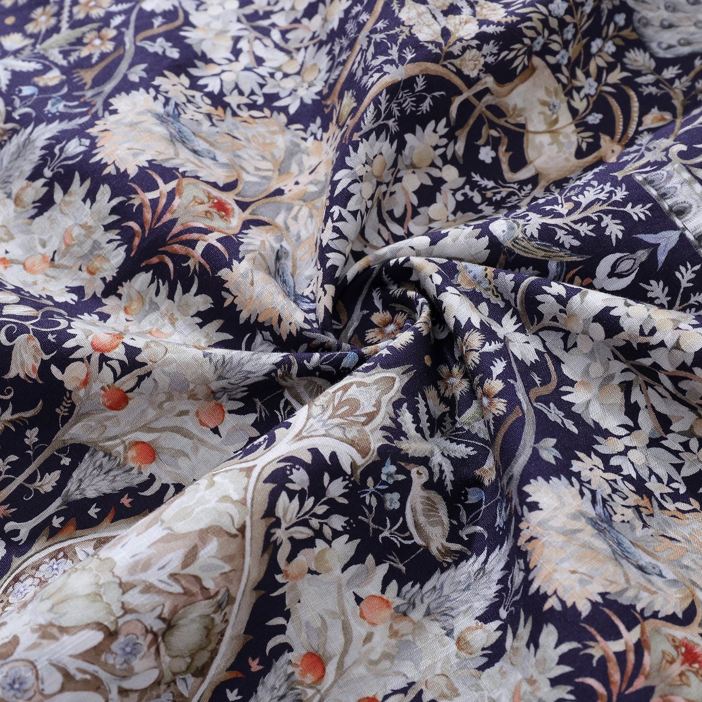 Men's Hawaiian Shirt The Garden of Serenity Cotton Button-down Short Sleeve 1940s Vintage Shirt