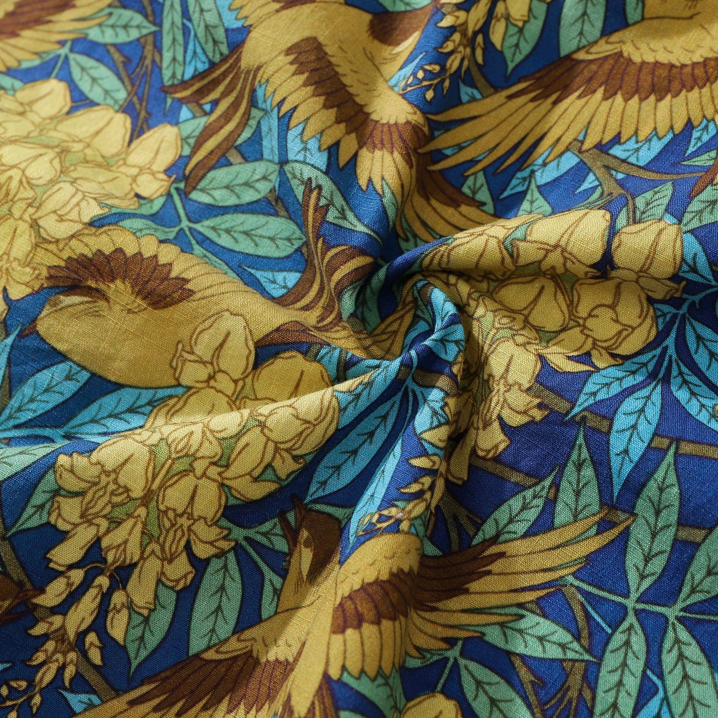 Hawaiian Shirts For Men Maurice Pillard Verneuil Birds and Wisteria Designer Shirt Short Sleeve