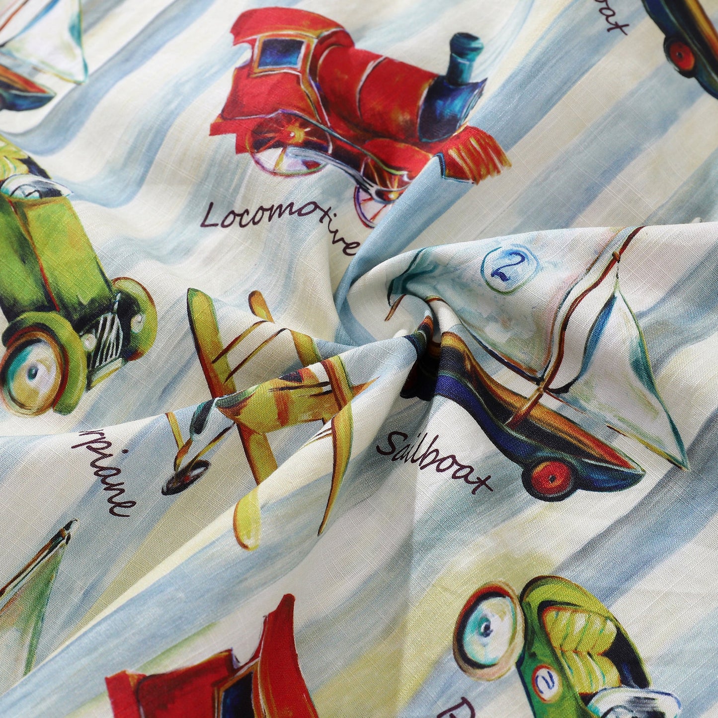 Men's Hawaiian Shirt Travel Memories Print Cotton Button-down Short Sleeve Aloha Shirt
