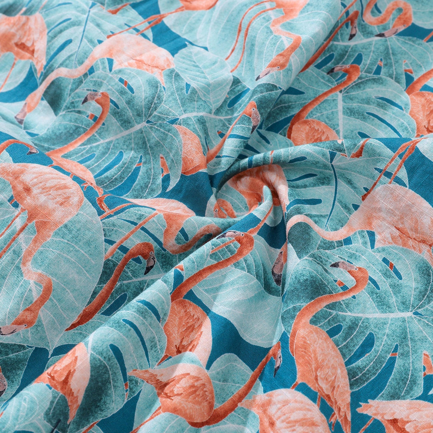 Men's Hawaiian Shirt Flamingos By Stacy Hsu Print Cotton Button-down Short Sleeve Aloha Shirt