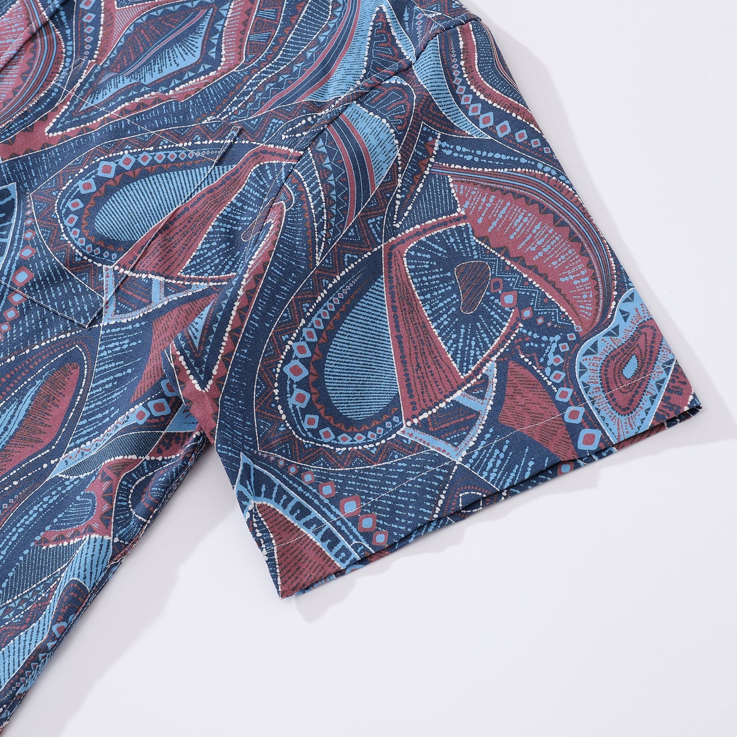 1970s Vintage Men's Hawaiian Shirt Abstract City Print Button-down Short Sleeve Aloha Shirt