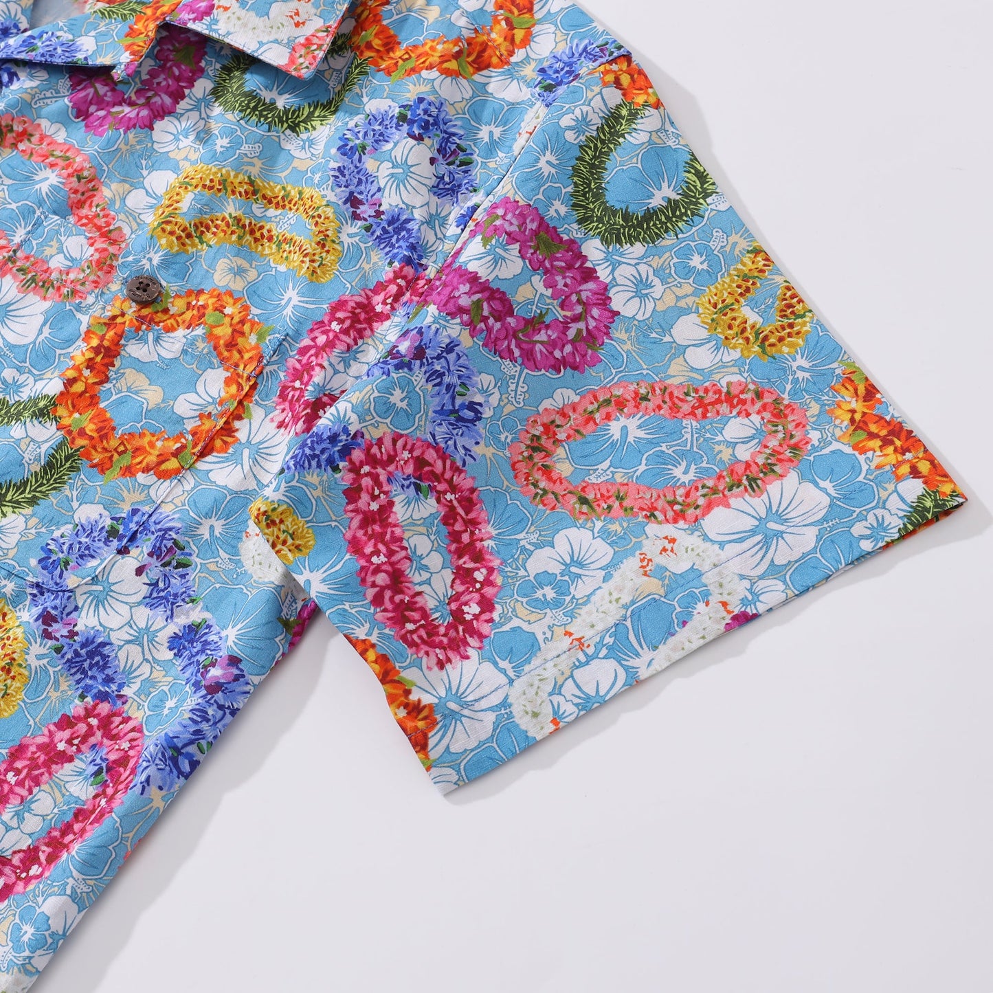 Hawaiian Shirt For Men Floral Wreath Compendium Shirt Camp Collar 100% Cotton