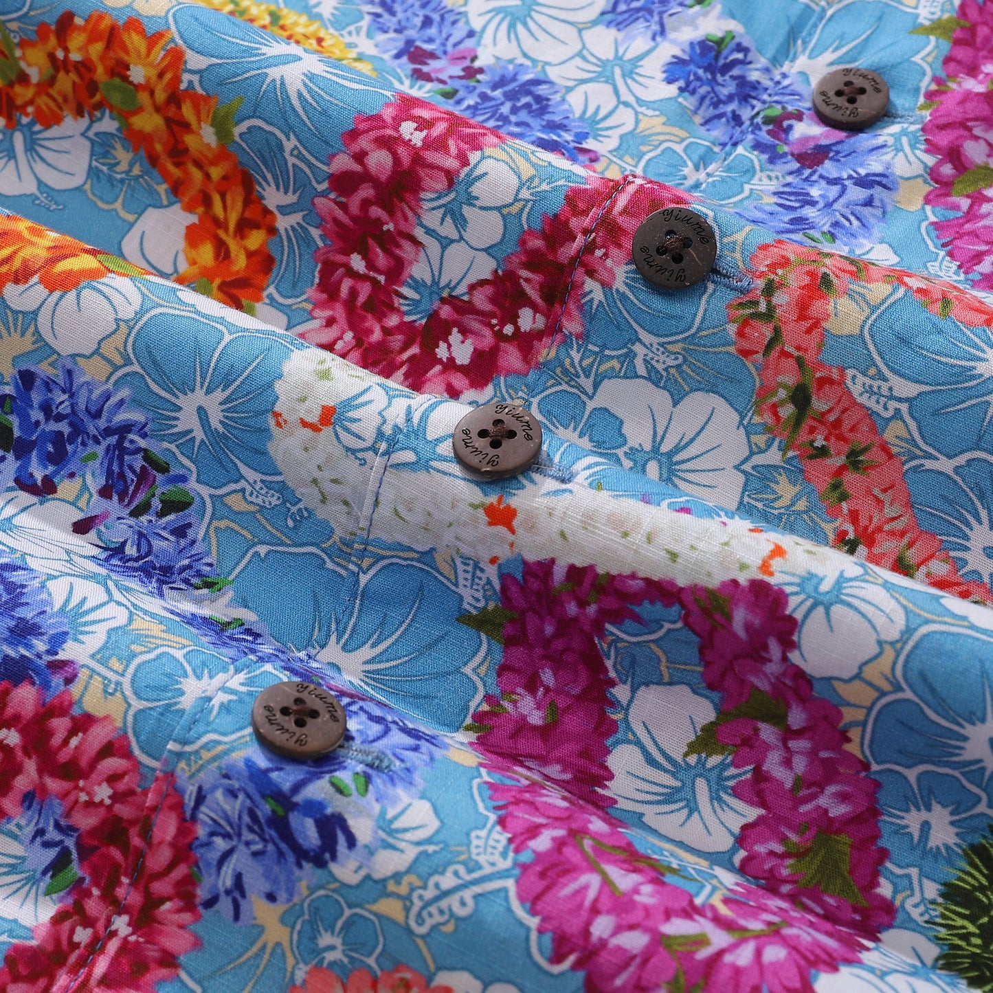 Hawaiian Shirt For Men Floral Wreath Compendium Shirt Camp Collar 100% Cotton