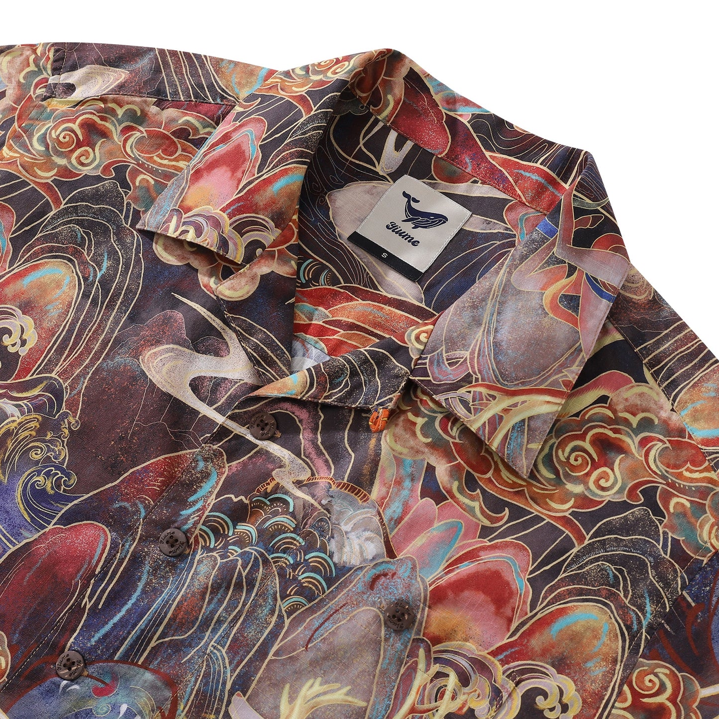 Hawaiian Shirt For Men Blessings Under the Deer's Shadow Shirt Camp Collar 100% Cotton